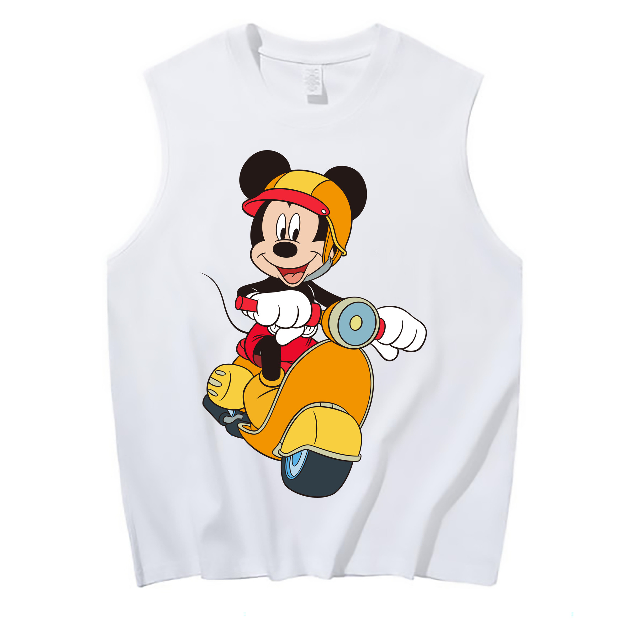 ミッキーマウス Mickey Mouse コットン100％タンクトップ（フロントプリント）