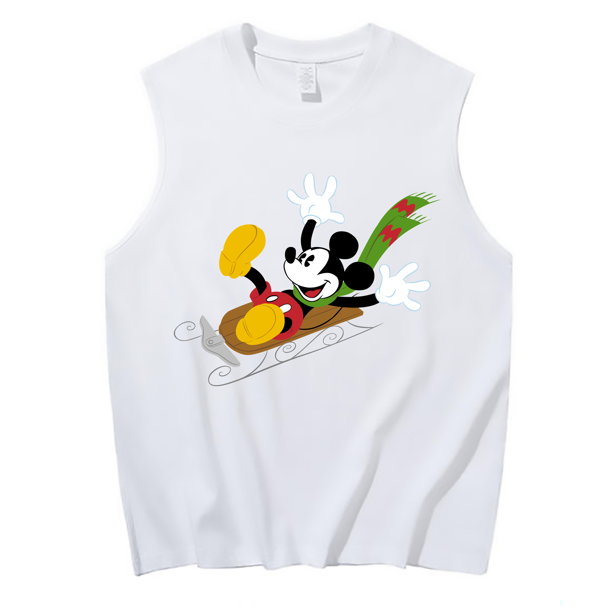 ミッキーマウス Mickey Mouse コットン100％タンクトップ（フロントプリント）