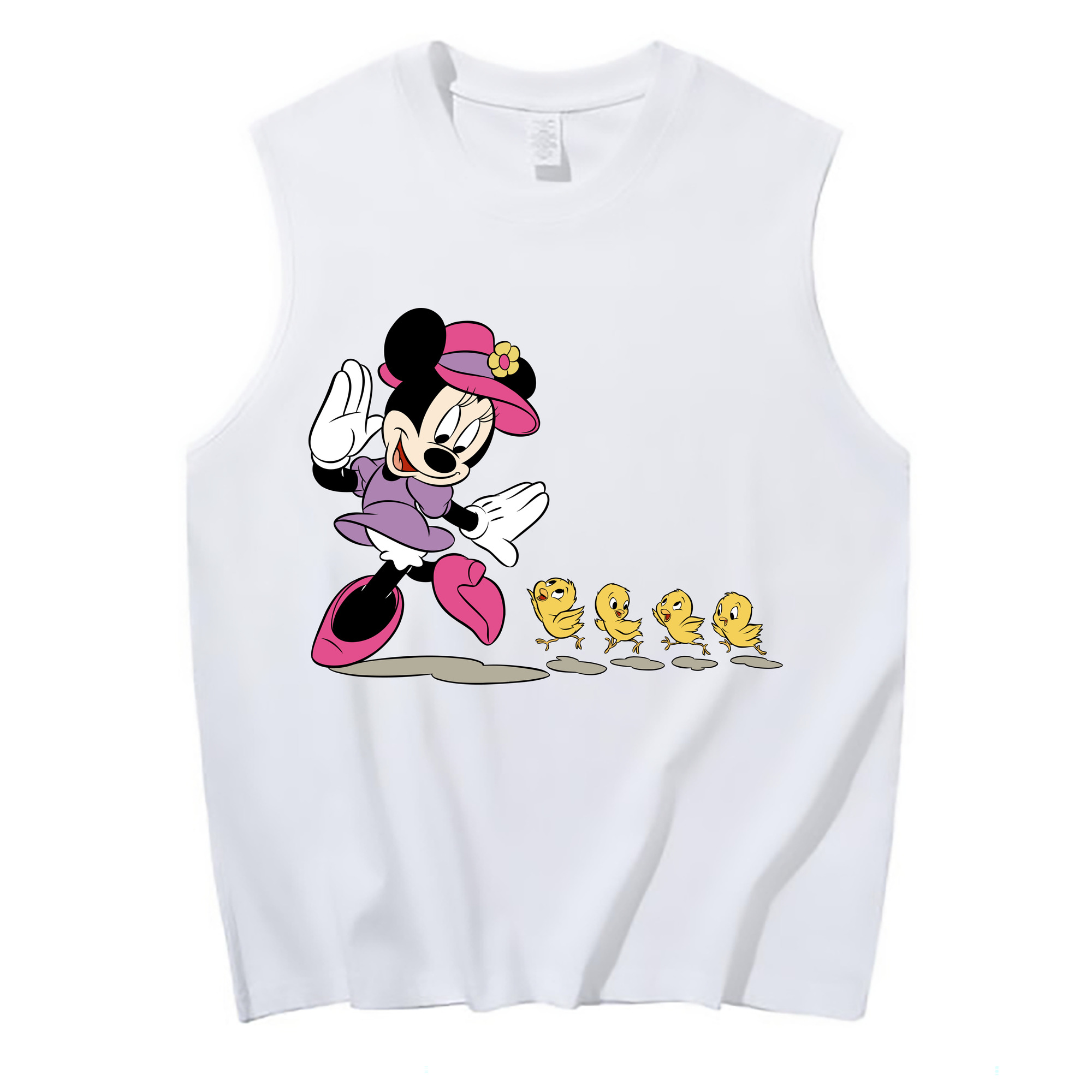ミッキーマウス Mickey Mouse コットン100％タンクトップ（フロントプリント）
