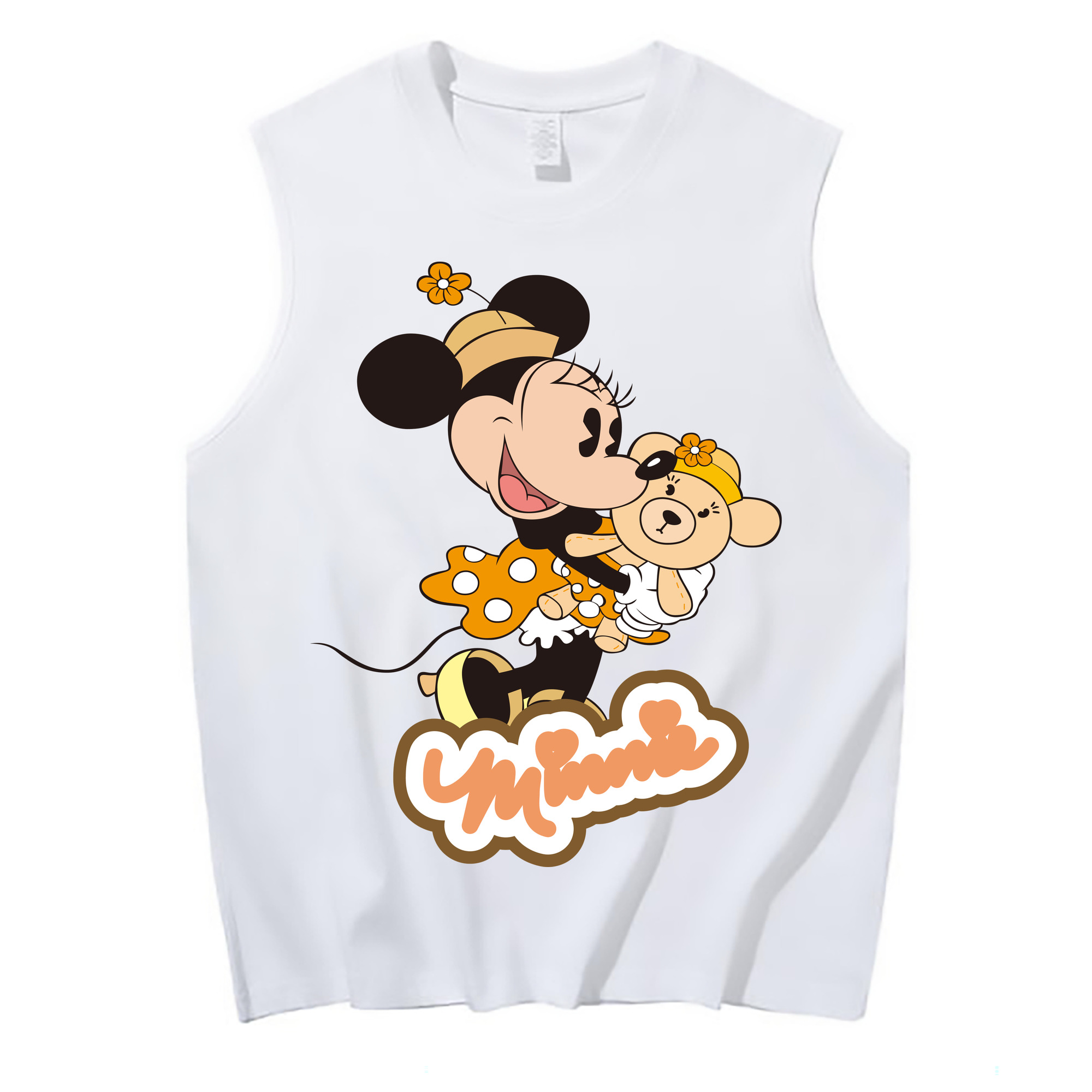 ミッキーマウス Mickey Mouse コットン100％タンクトップ（フロントプリント）