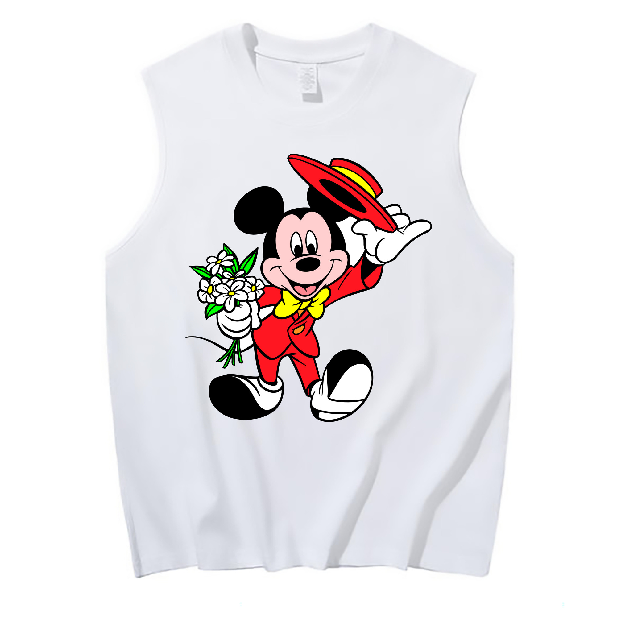 ミッキーマウス Mickey Mouse コットン100％タンクトップ（フロントプリント）