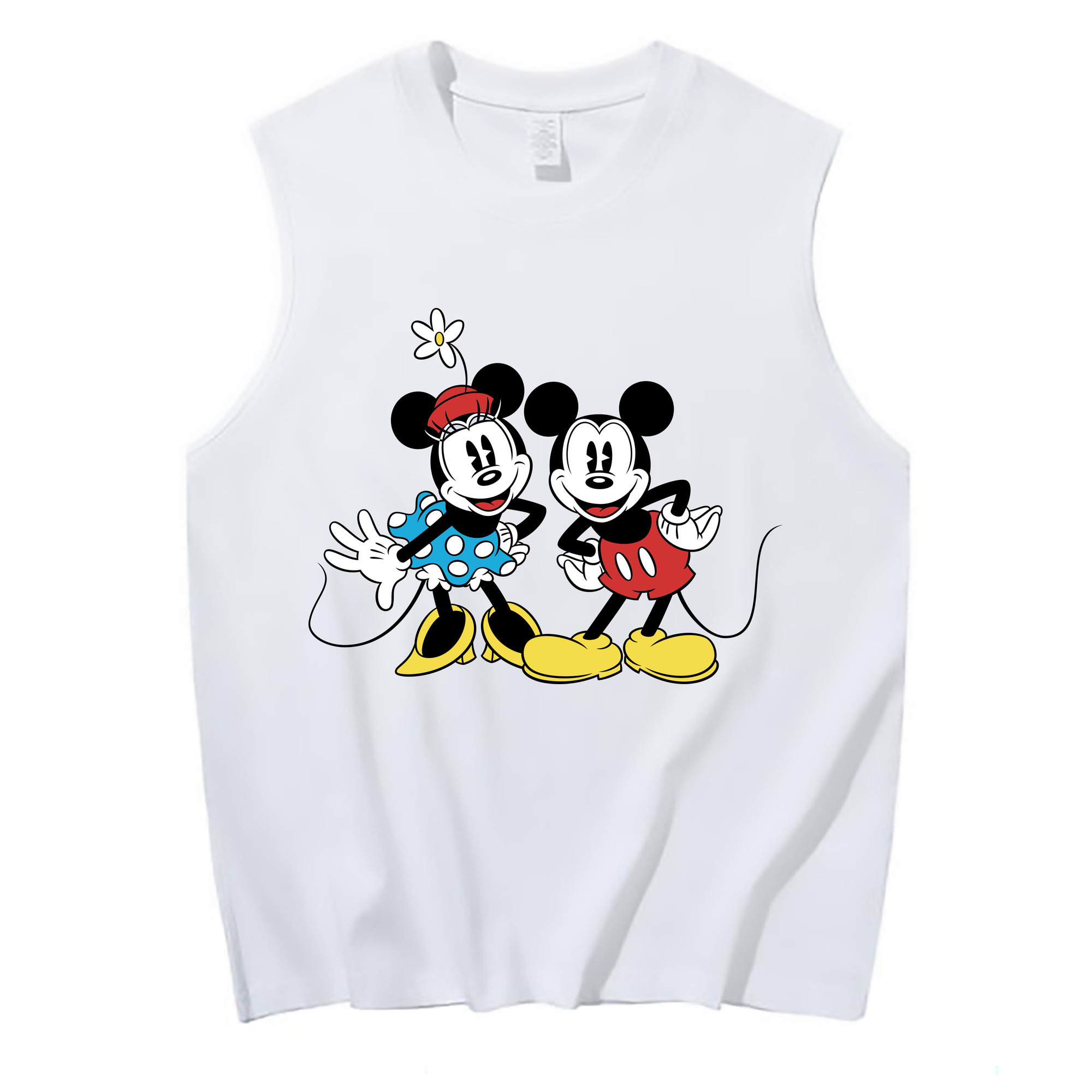 ミッキーマウス Mickey Mouse コットン100％タンクトップ（フロントプリント）