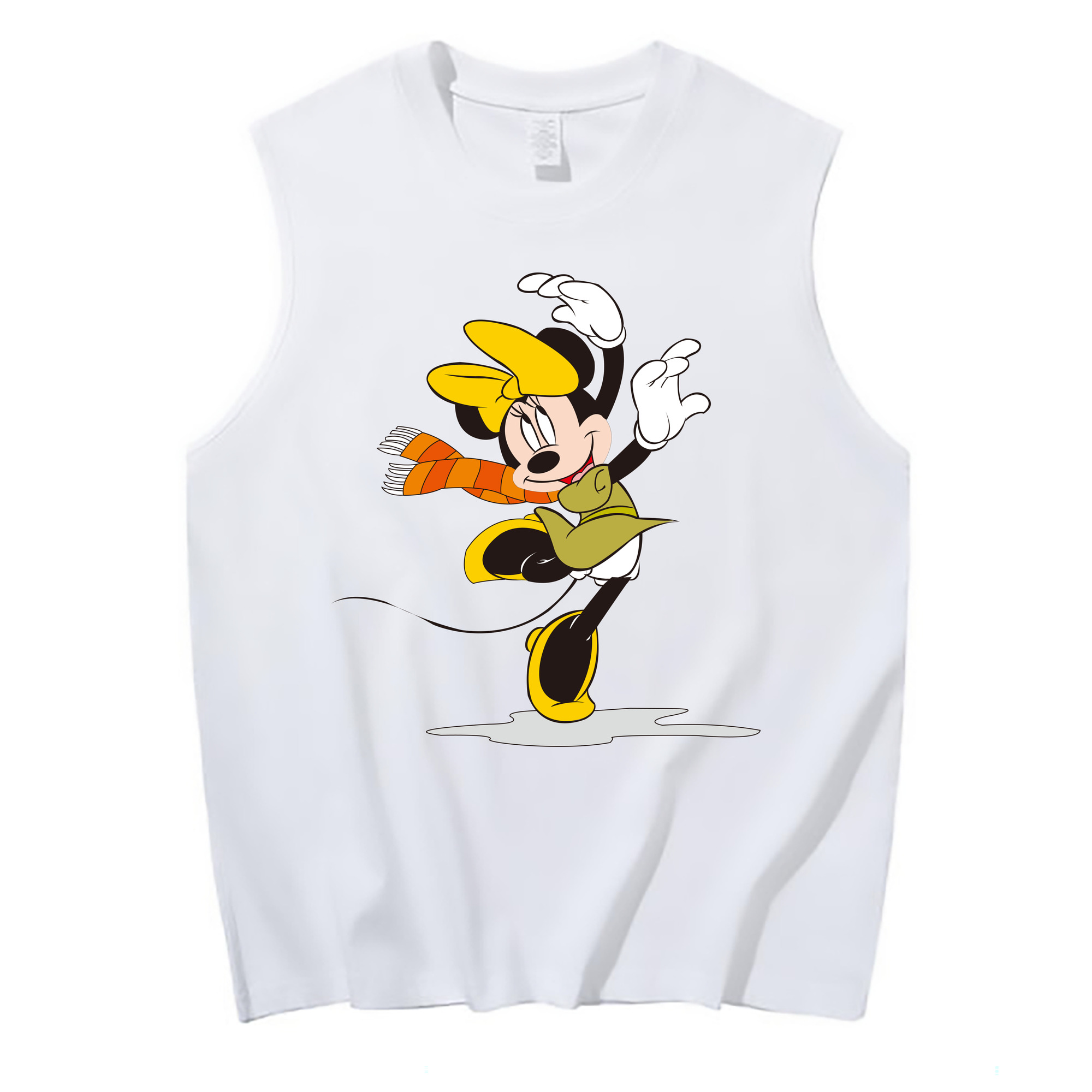 ミッキーマウス Mickey Mouse コットン100％タンクトップ（フロントプリント）