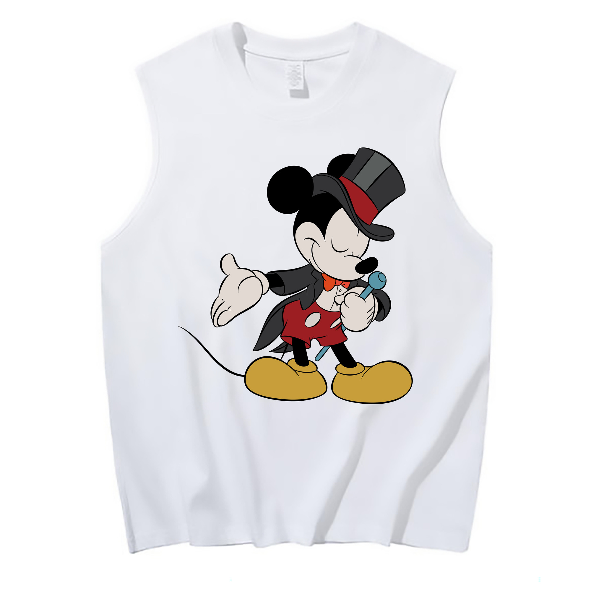 ミッキーマウス Mickey Mouse コットン100％タンクトップ（フロントプリント）