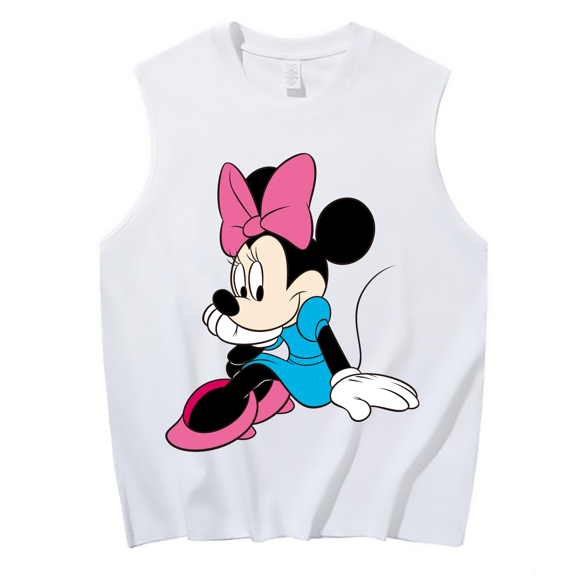 ミッキーマウス Mickey Mouse コットン100％タンクトップ（フロントプリント）