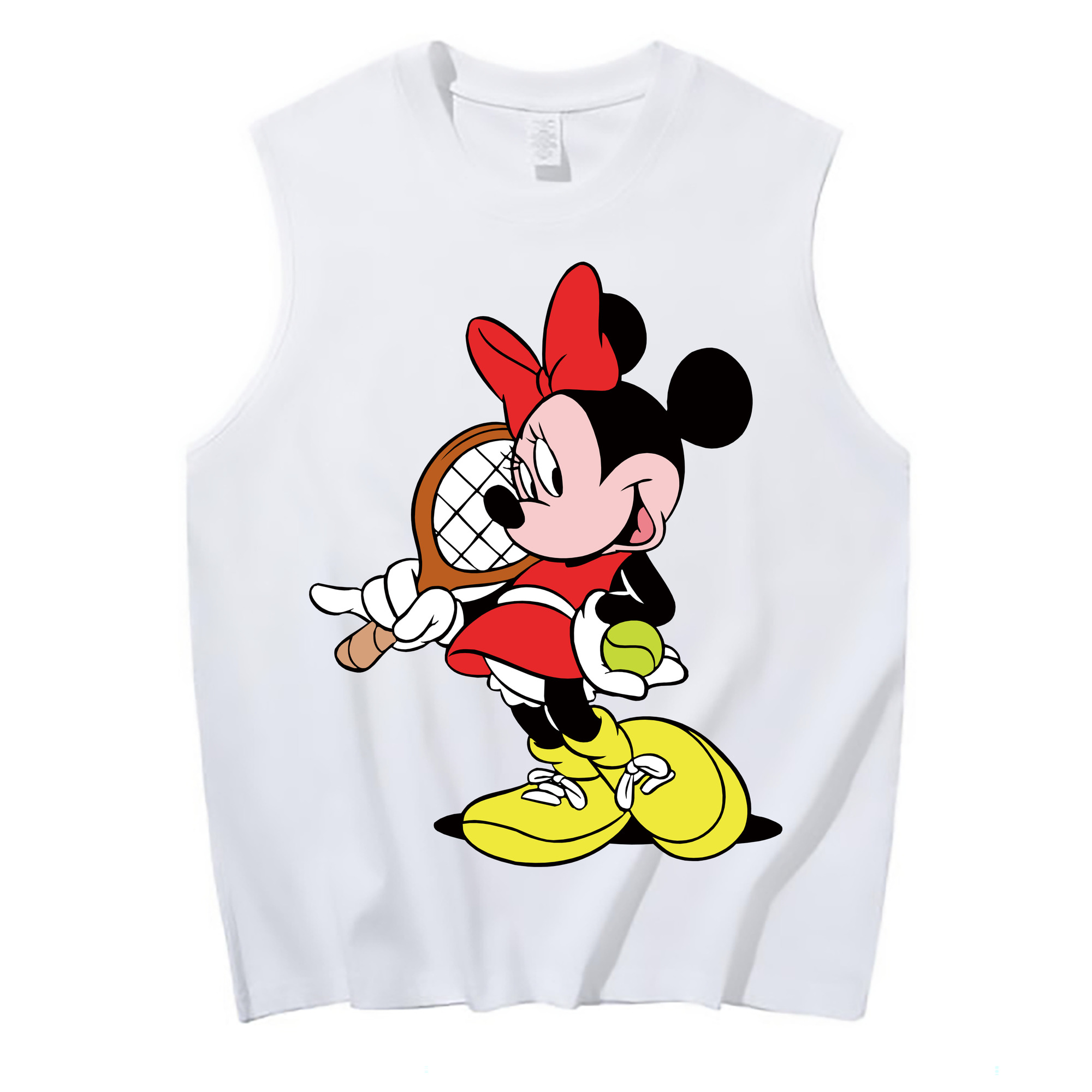 ミッキーマウス Mickey Mouse コットン100％タンクトップ（フロントプリント）