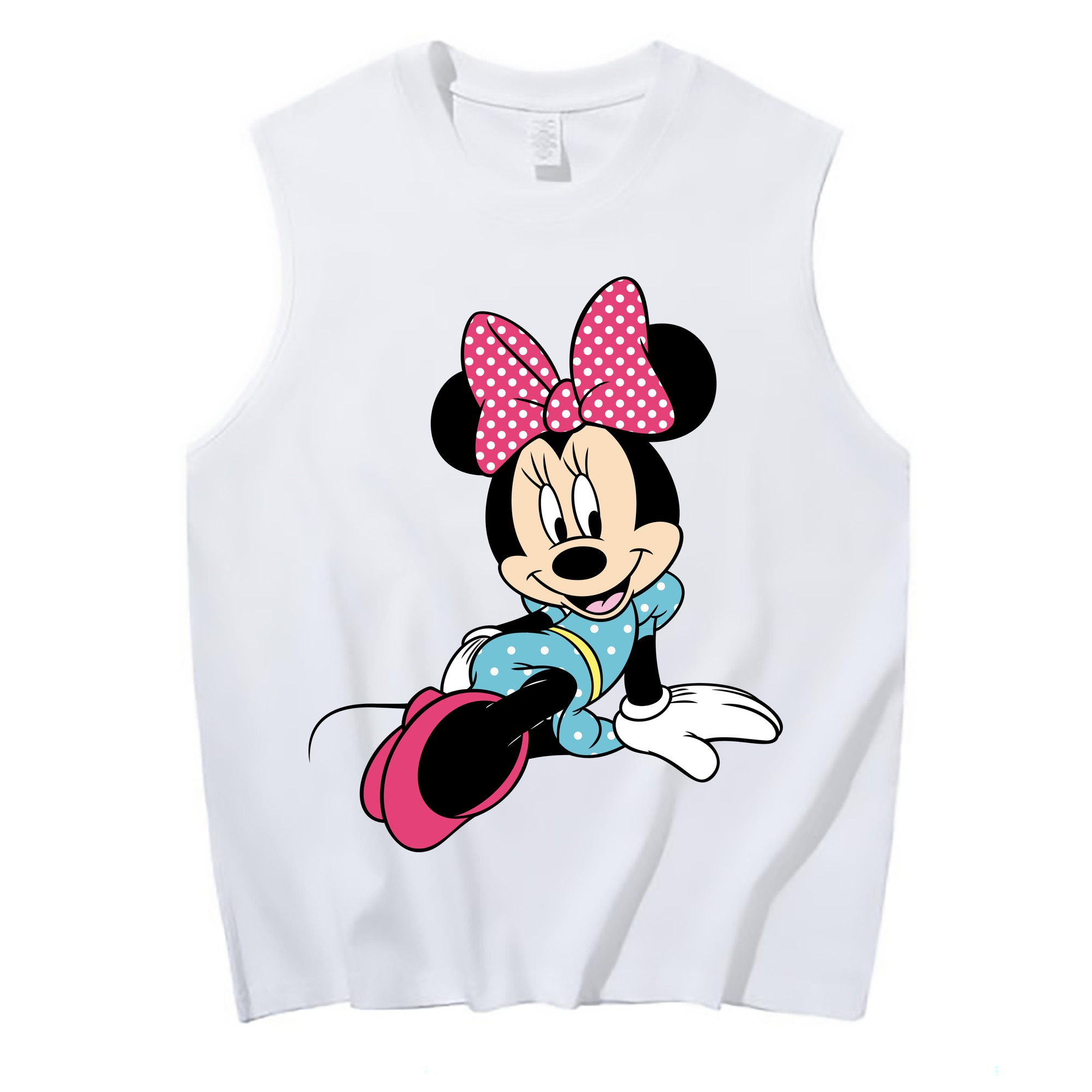 ミッキーマウス Mickey Mouse コットン100％タンクトップ（フロントプリント）