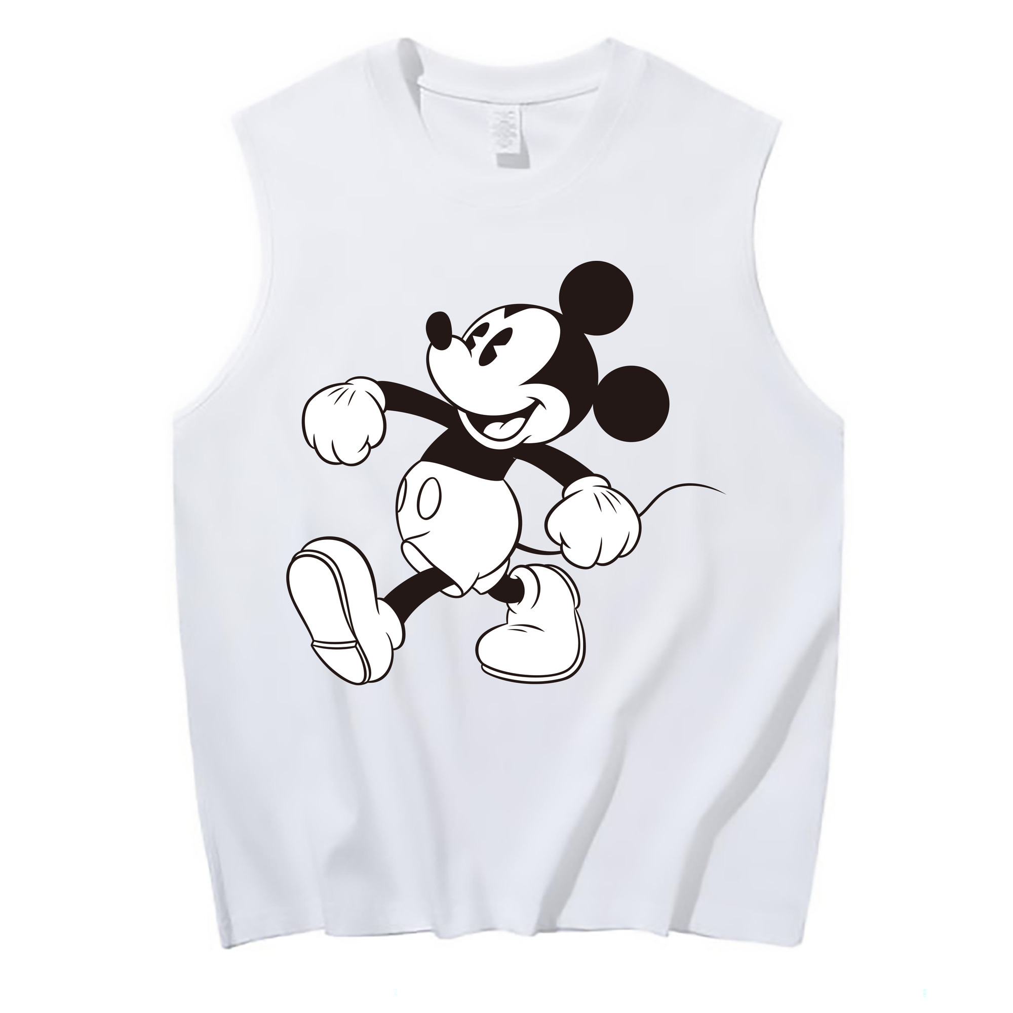 ミッキーマウス Mickey Mouse コットン100％タンクトップ（フロントプリント）