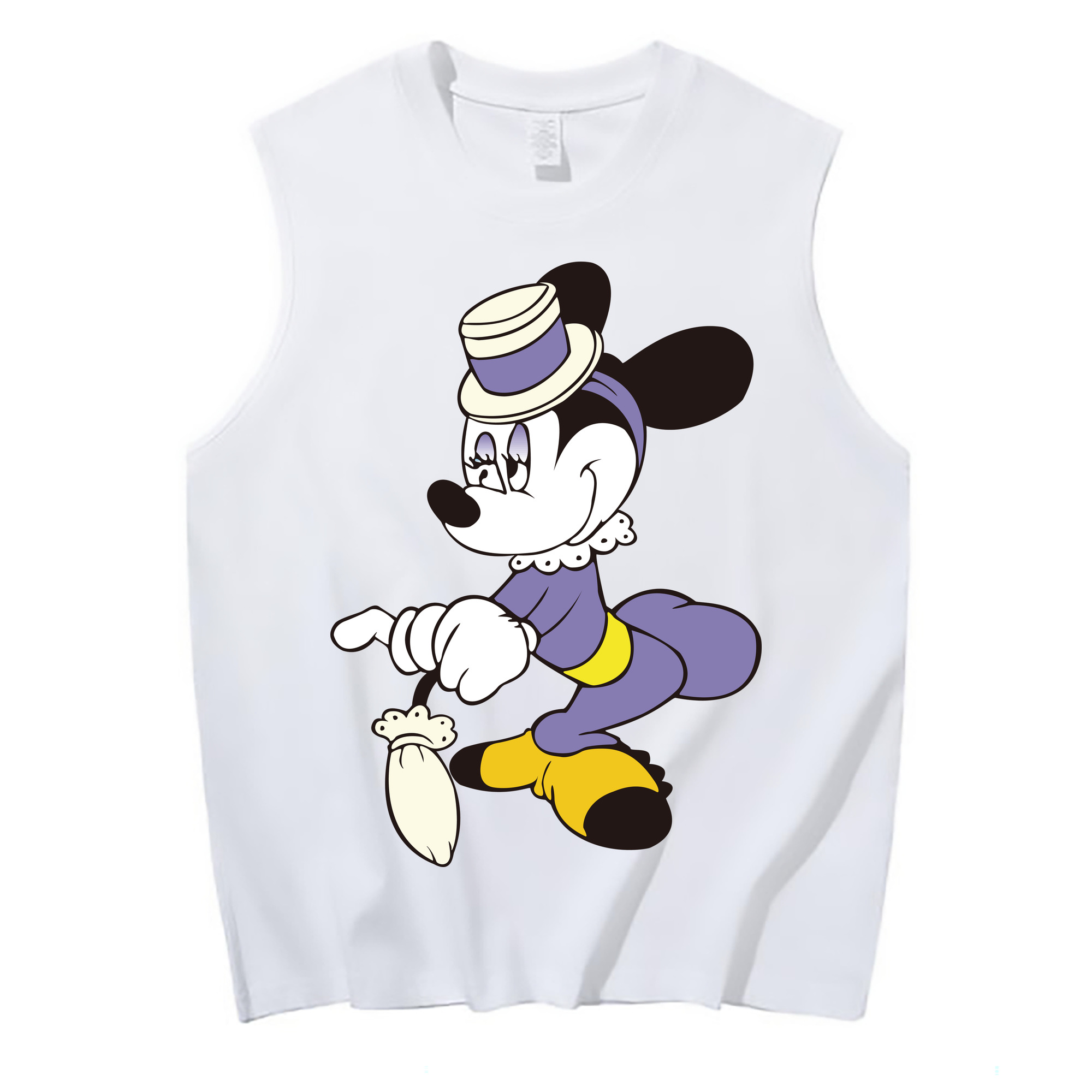 ミッキーマウス Mickey Mouse コットン100％タンクトップ（フロントプリント）