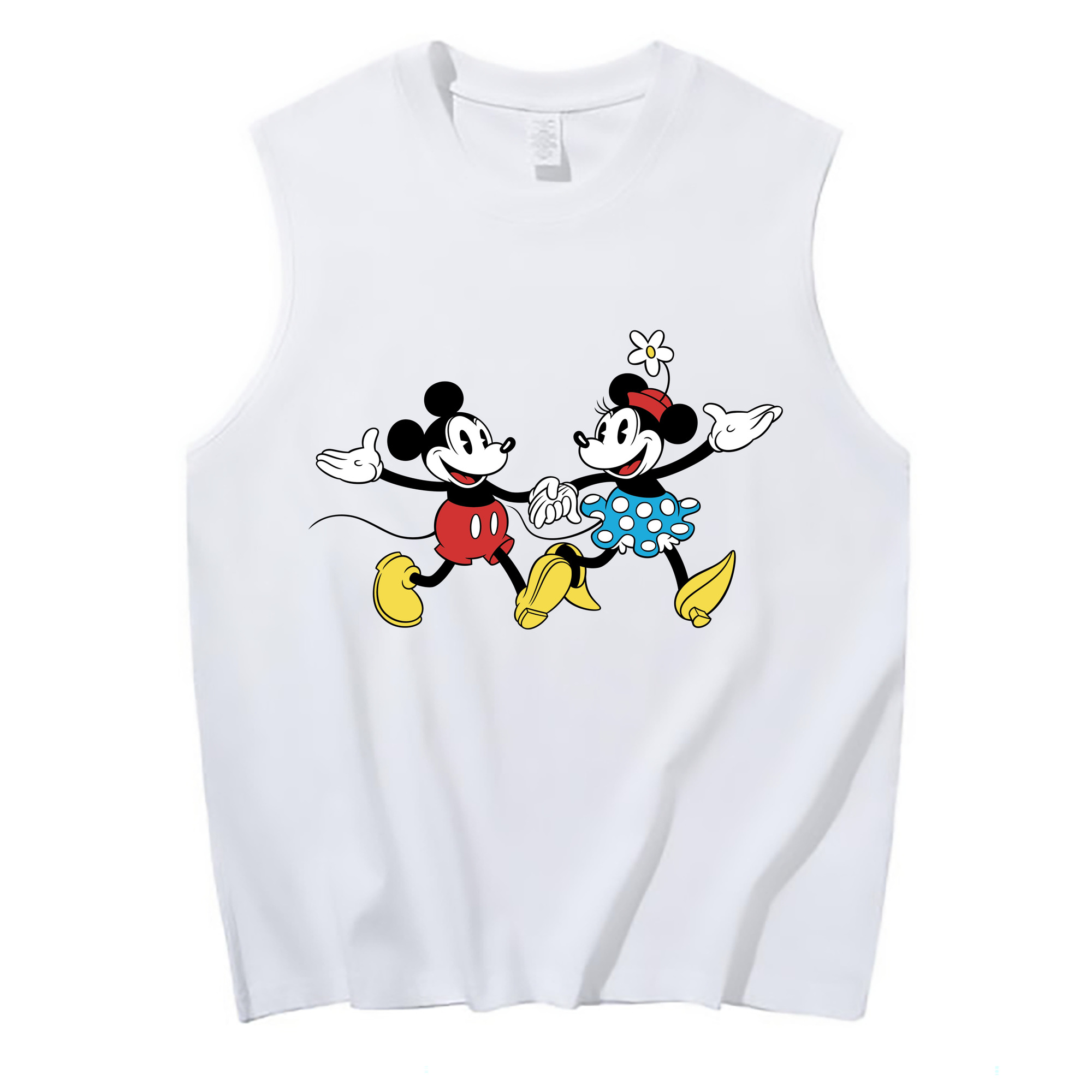 ミッキーマウス Mickey Mouse コットン100％タンクトップ（フロントプリント）