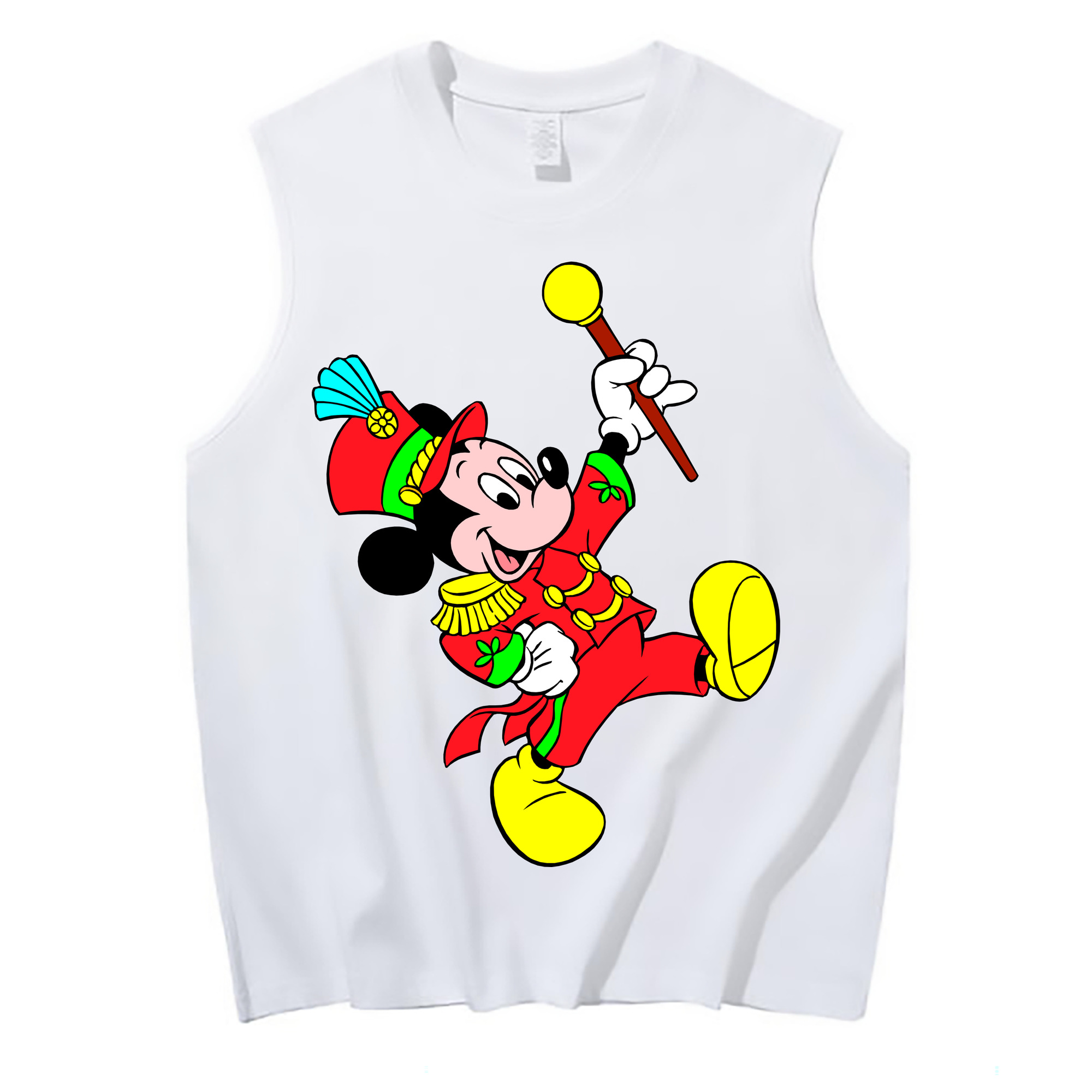 ミッキーマウス Mickey Mouse コットン100％タンクトップ（フロントプリント）