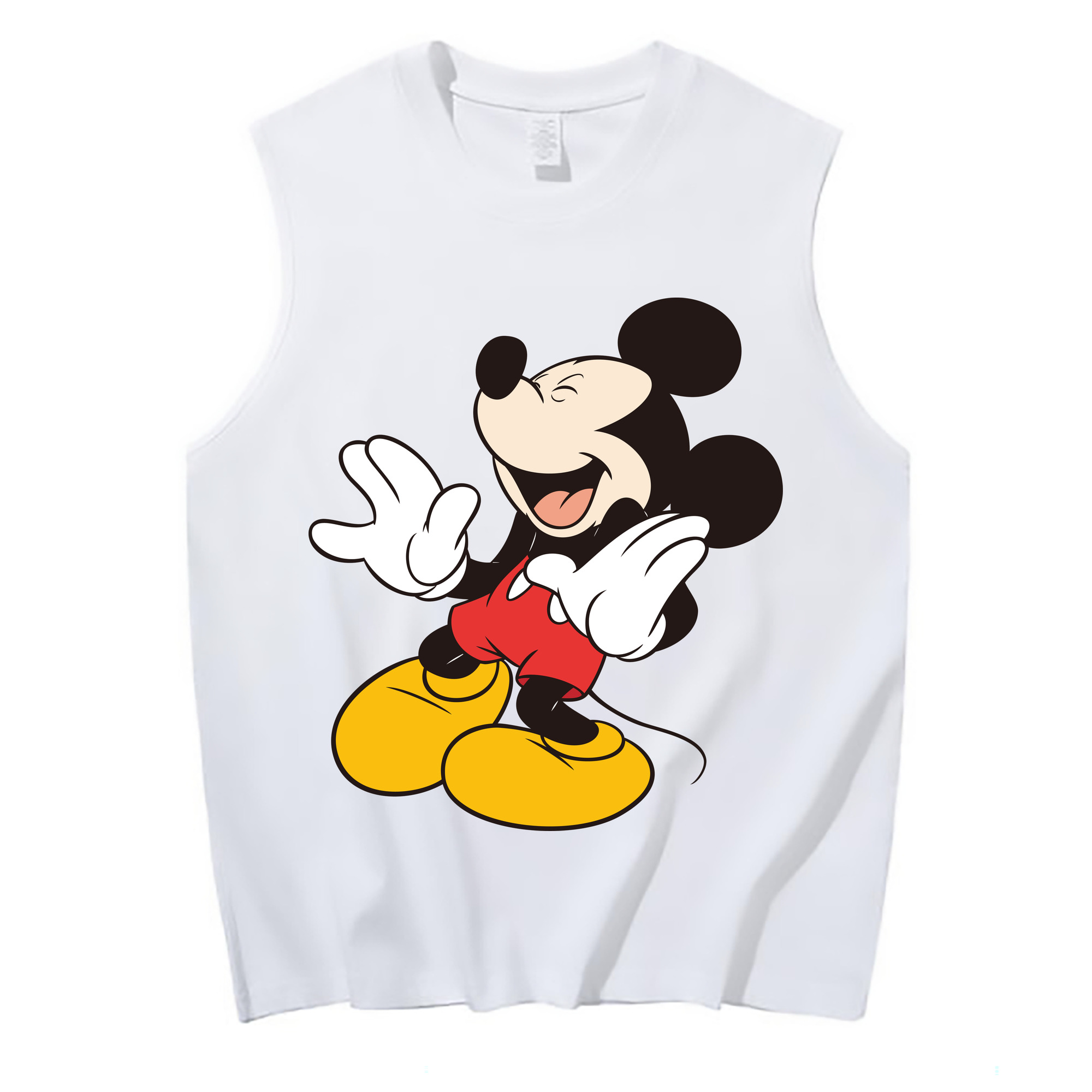 ミッキーマウス Mickey Mouse コットン100％タンクトップ（フロントプリント）