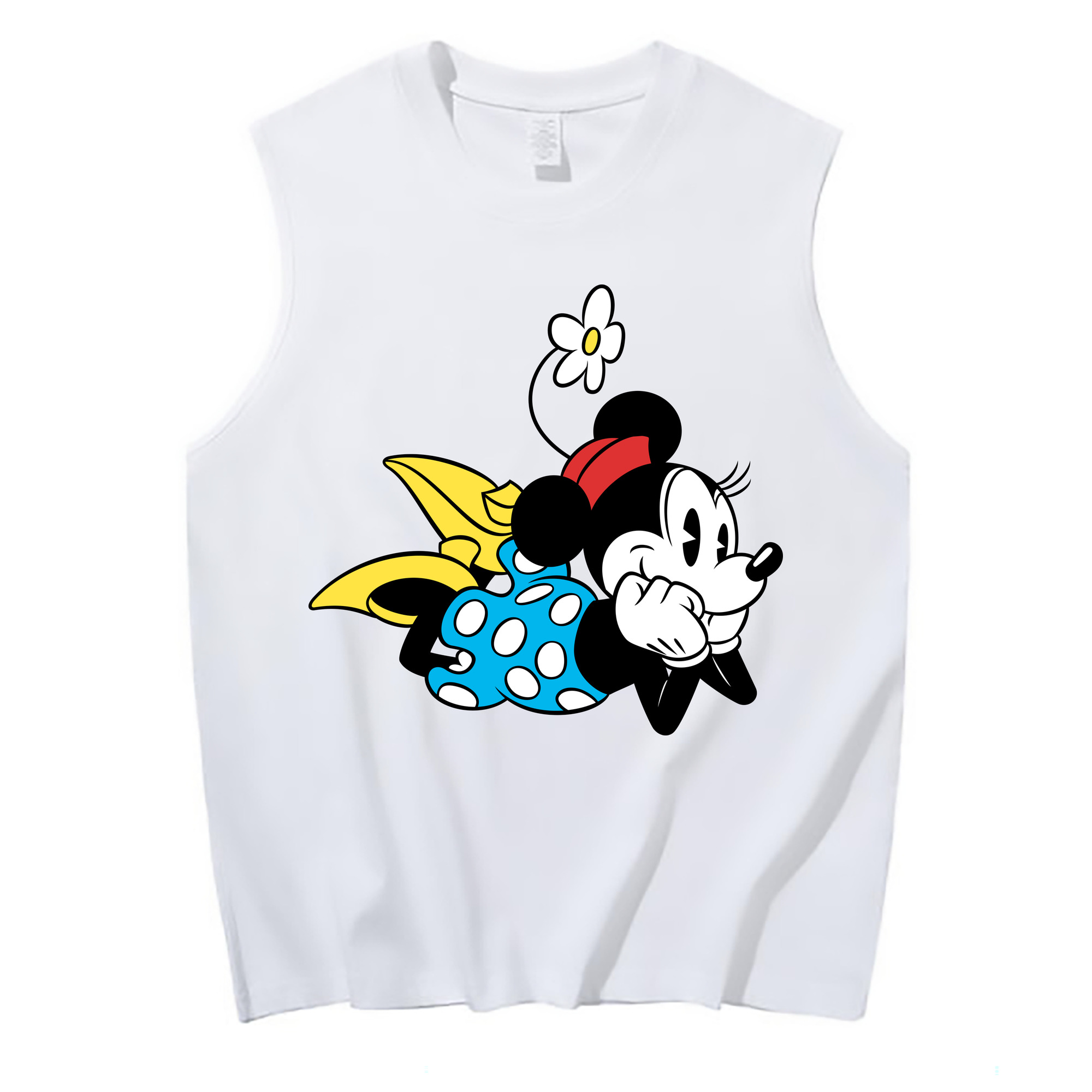 ミッキーマウス Mickey Mouse コットン100％タンクトップ（フロントプリント）