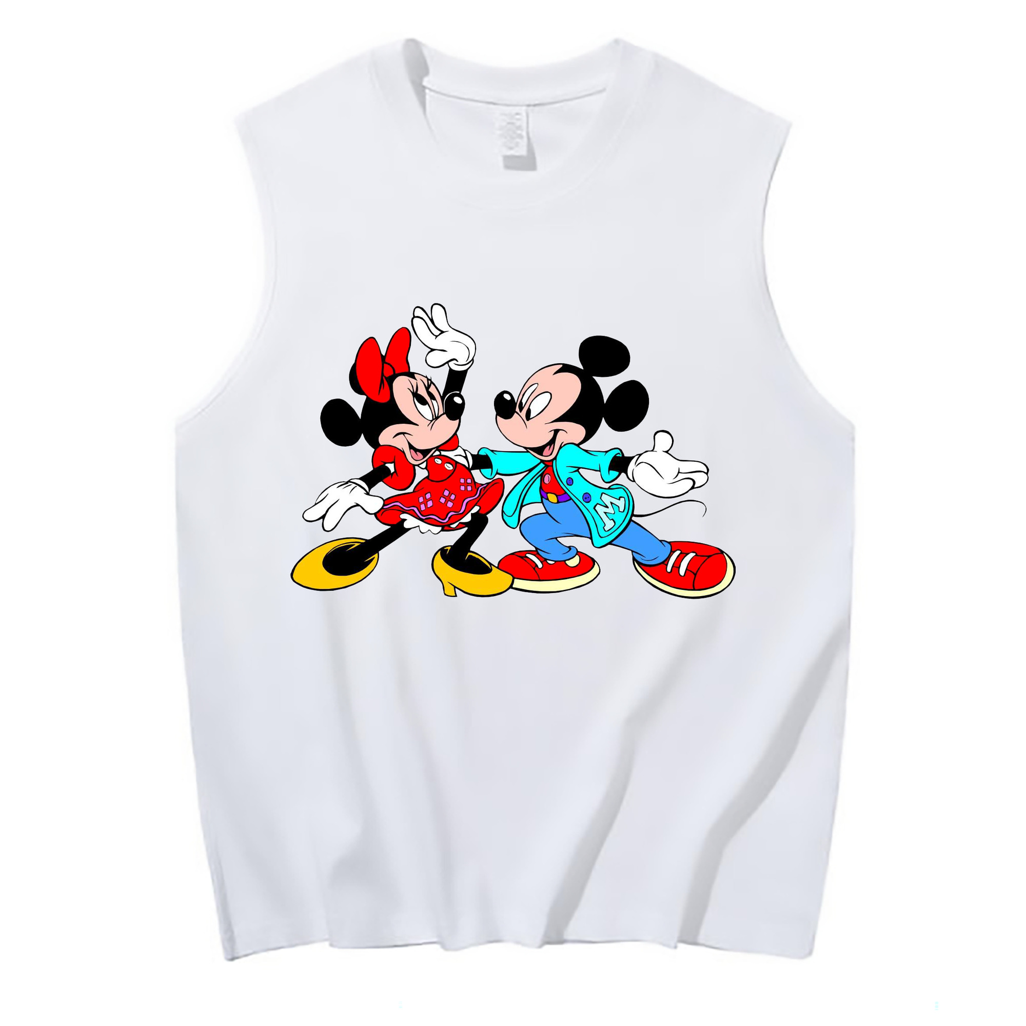 ミッキーマウス Mickey Mouse コットン100％タンクトップ（フロントプリント）
