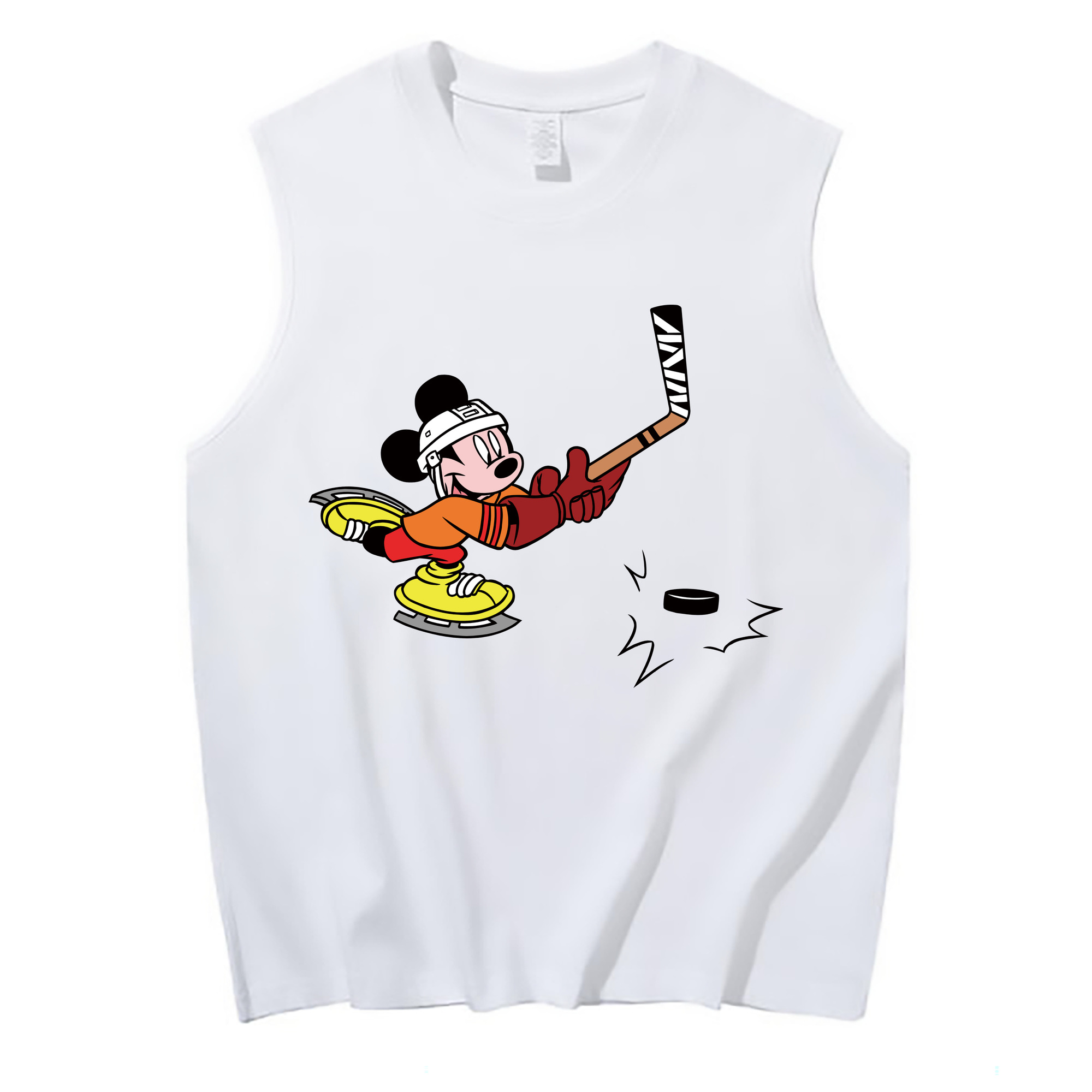 ミッキーマウス Mickey Mouse コットン100％タンクトップ（フロントプリント）