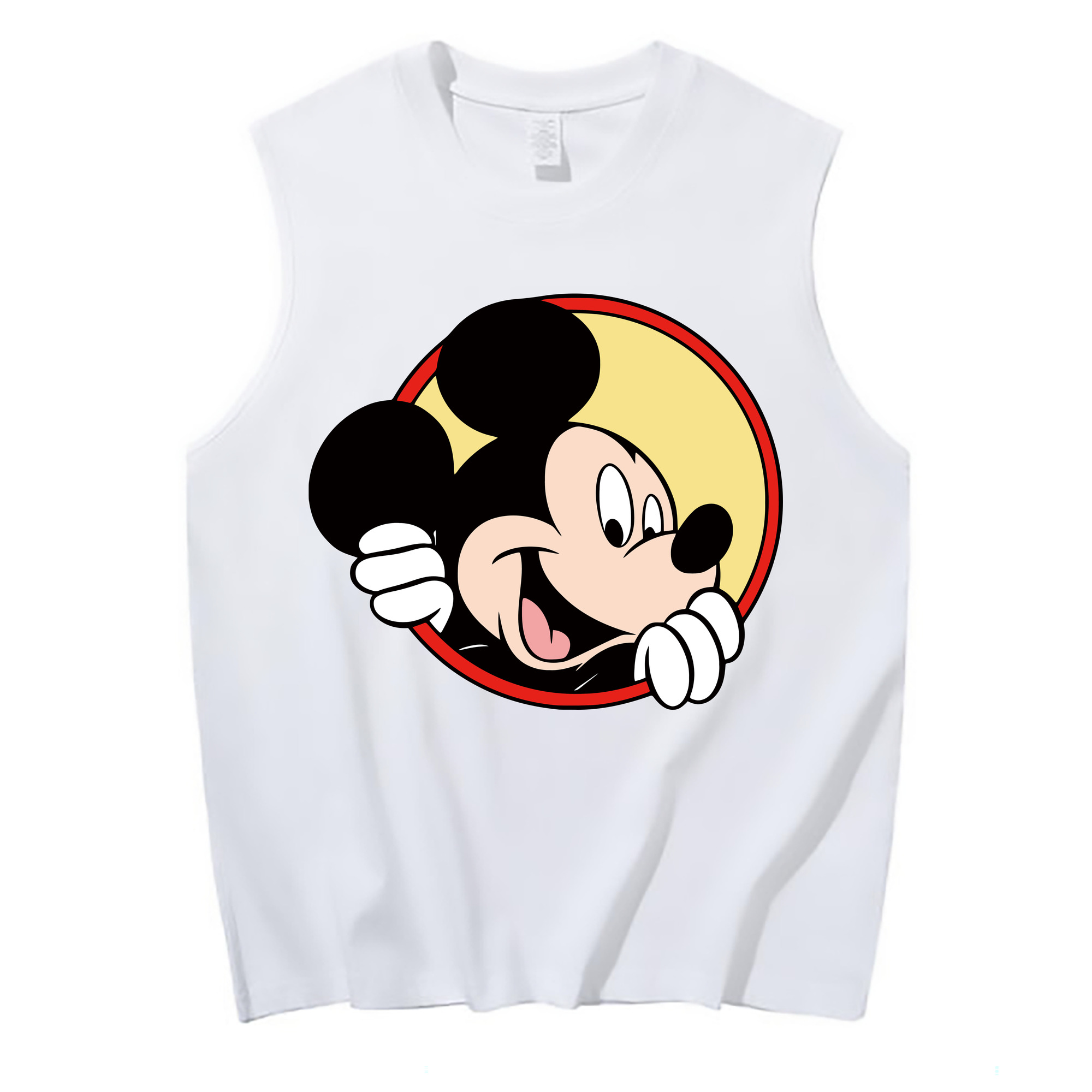 ミッキーマウス Mickey Mouse コットン100％タンクトップ（フロントプリント）