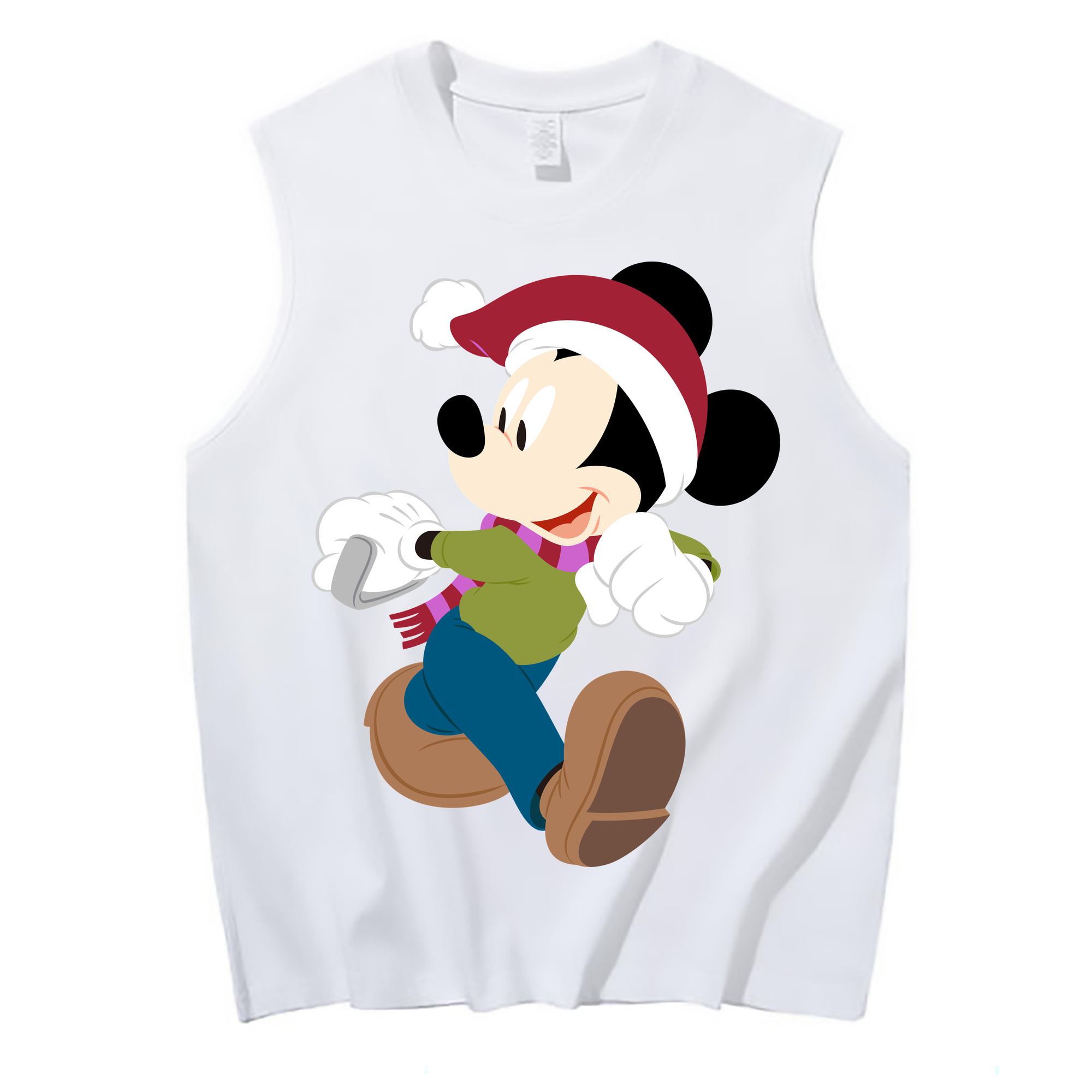ミッキーマウス Mickey Mouse コットン100％タンクトップ（フロントプリント）