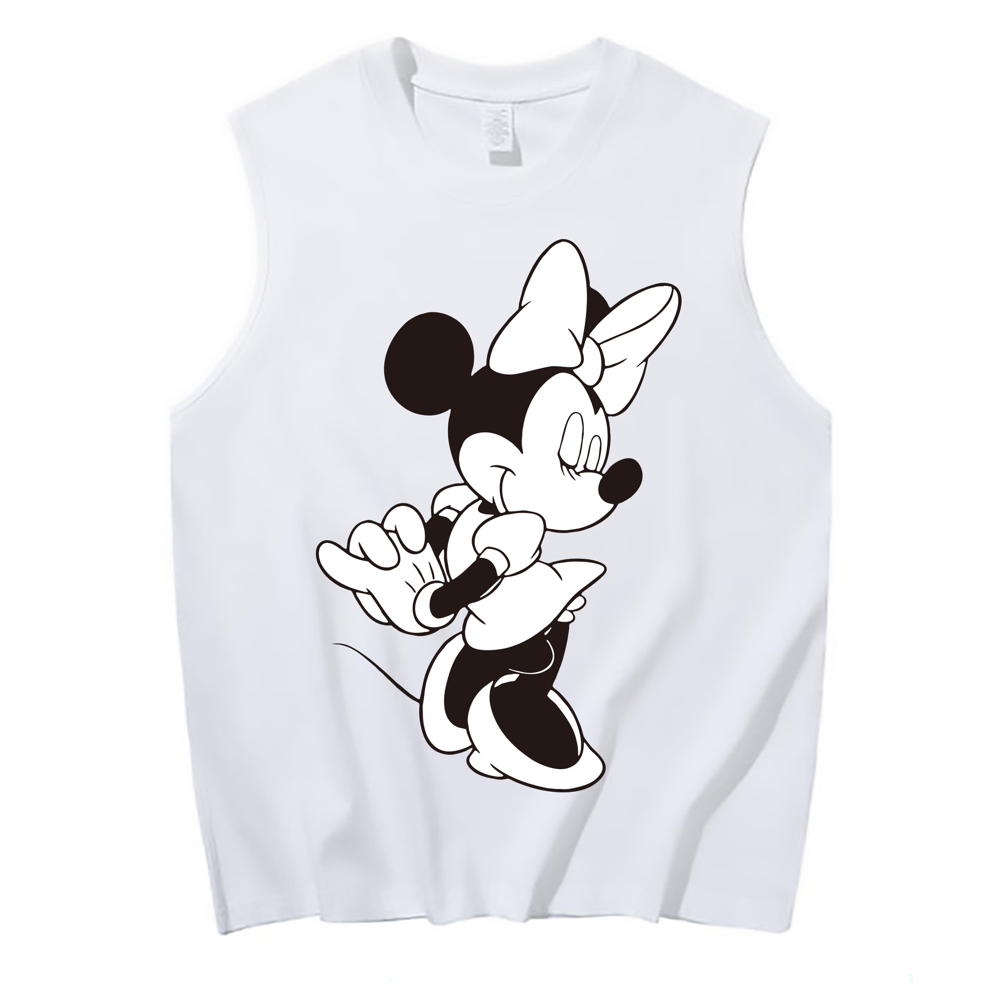 ミッキーマウス Mickey Mouse コットン100％タンクトップ（フロントプリント）