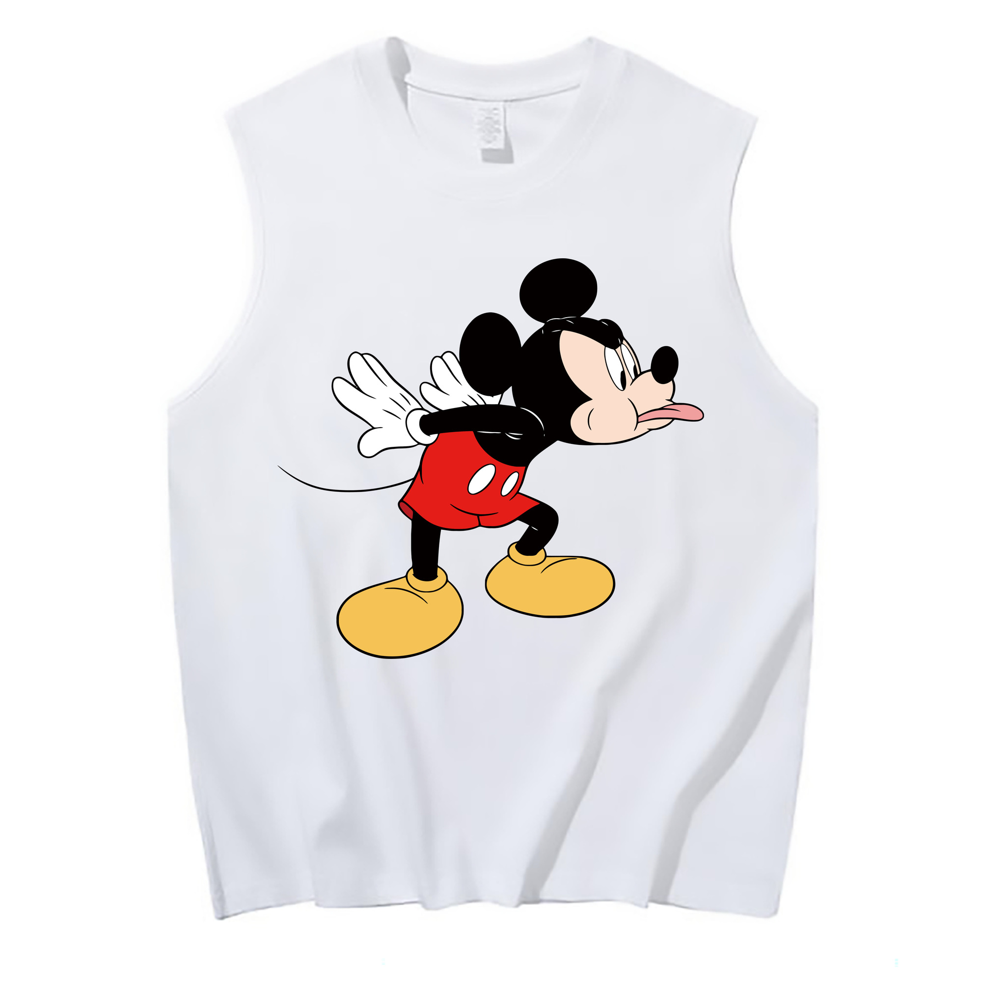 ミッキーマウス Mickey Mouse コットン100％タンクトップ（フロントプリント）