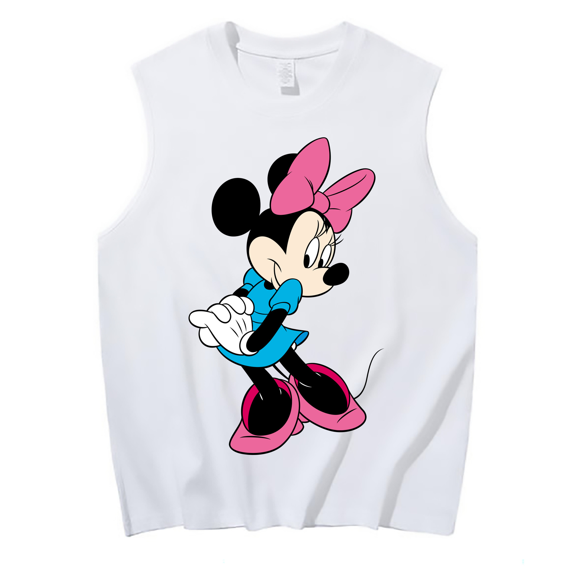 ミッキーマウス Mickey Mouse コットン100％タンクトップ（フロントプリント）