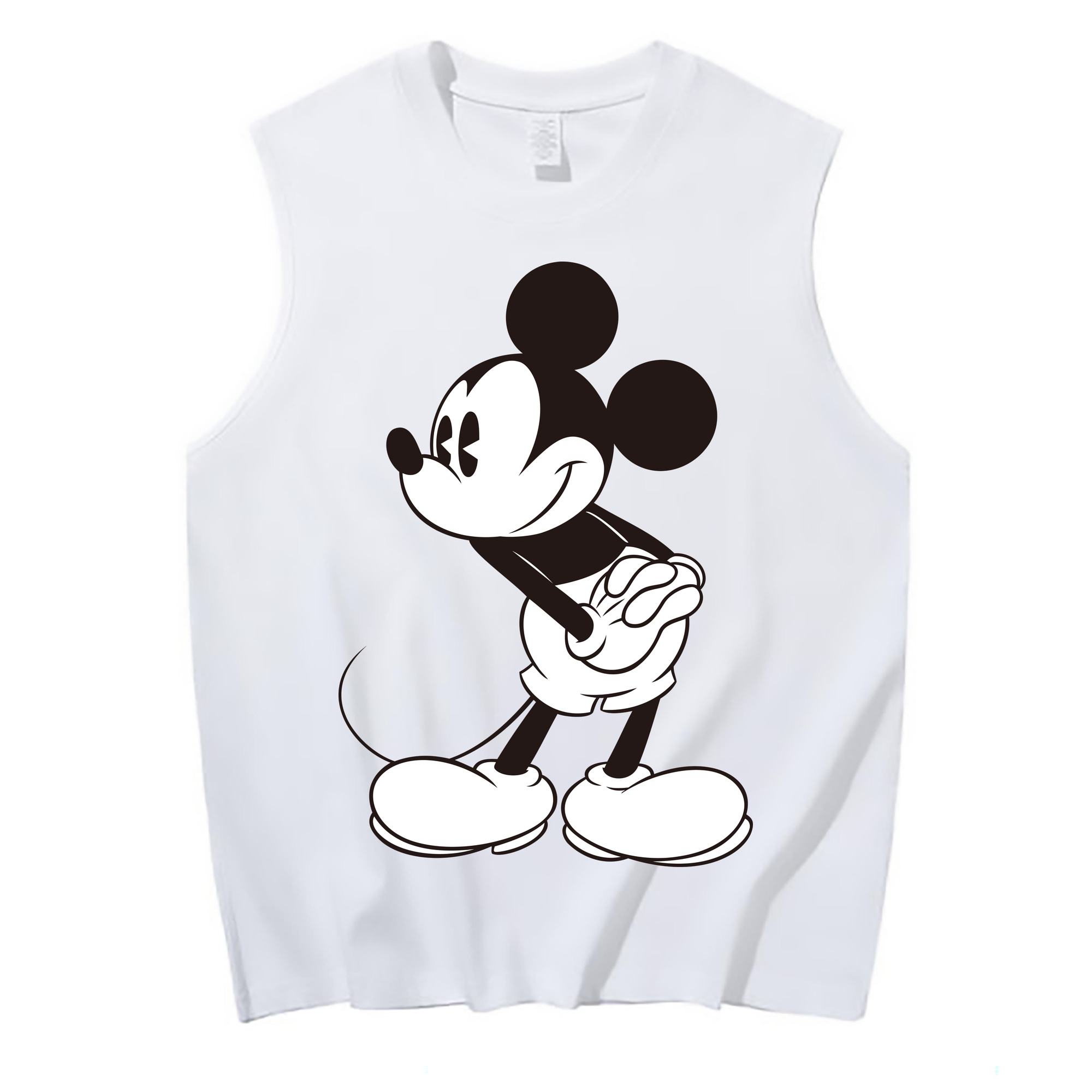 ミッキーマウス Mickey Mouse コットン100％タンクトップ（フロントプリント）
