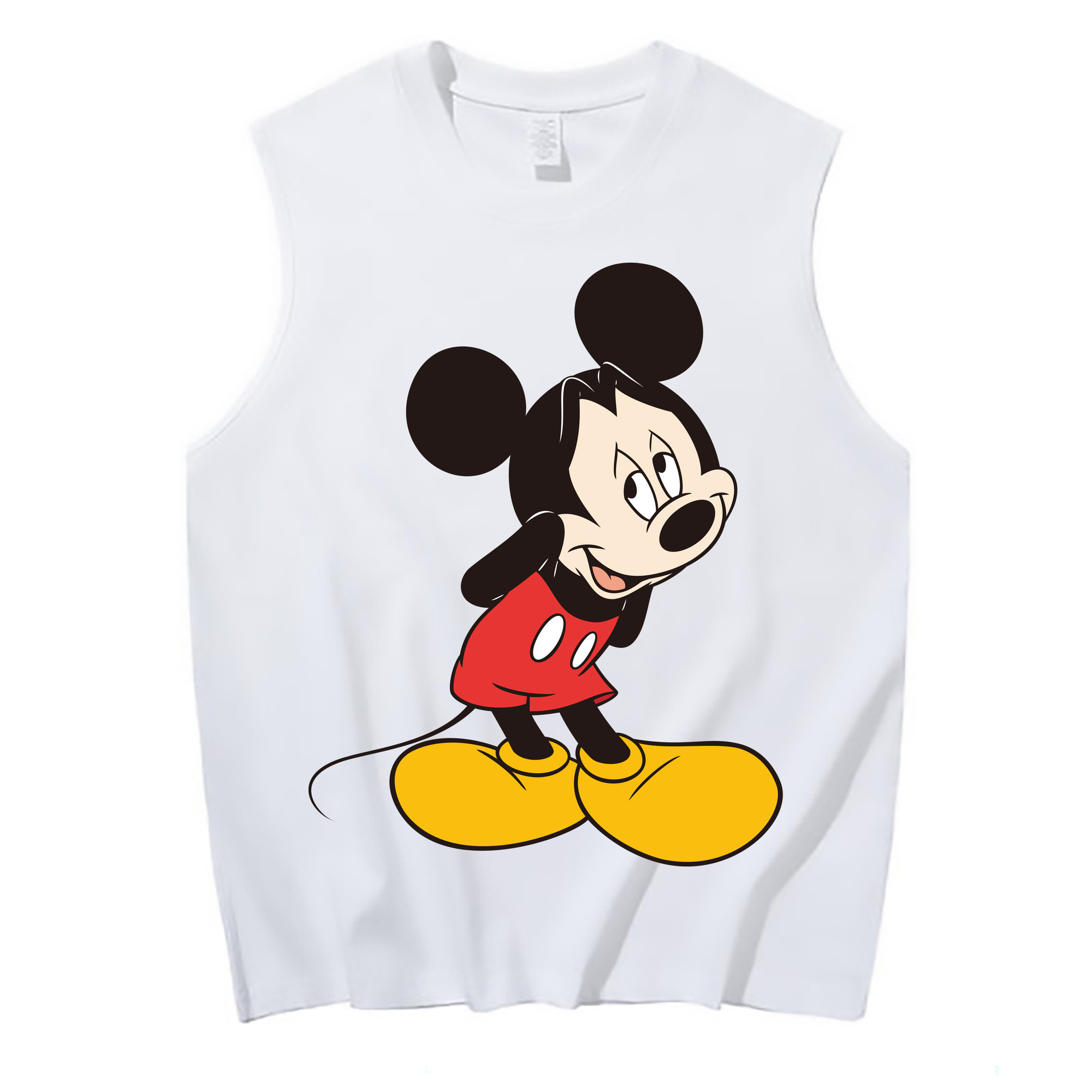 ミッキーマウス Mickey Mouse コットン100％タンクトップ（フロントプリント）