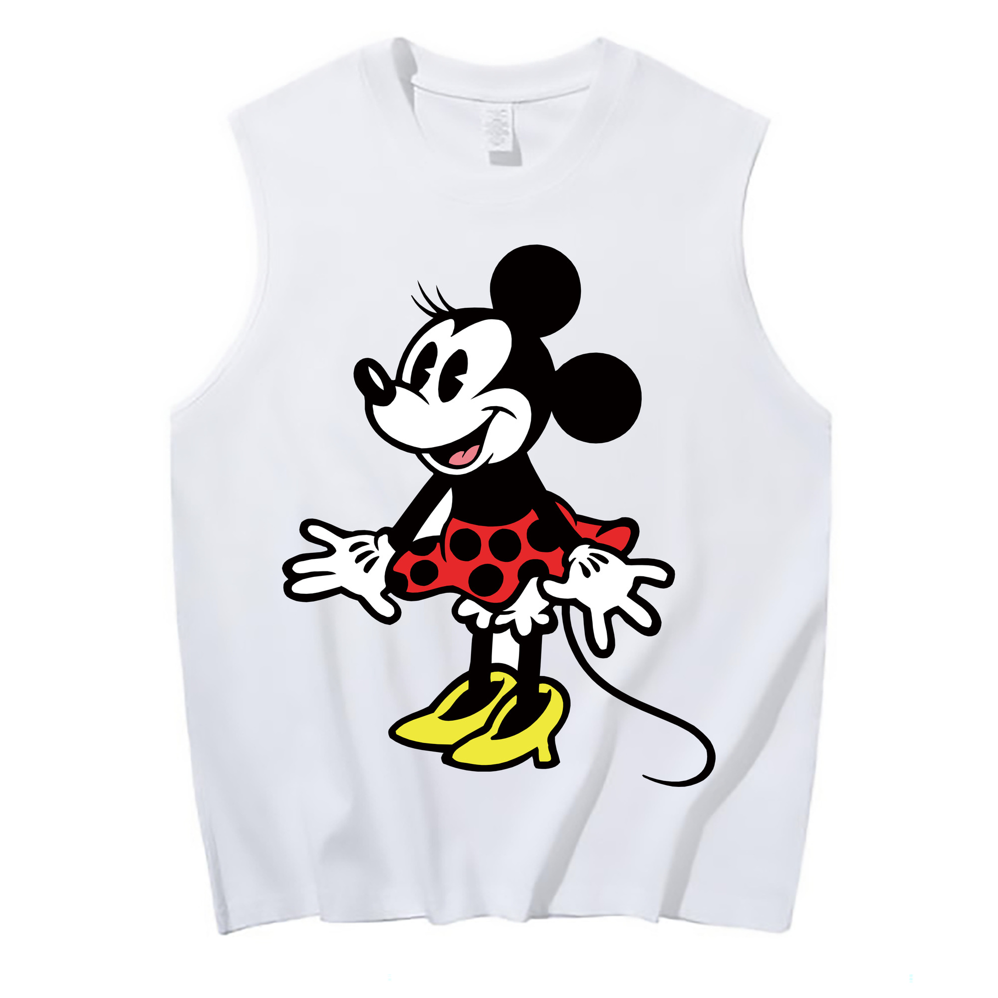 ミッキーマウス Mickey Mouse コットン100％タンクトップ（フロントプリント）