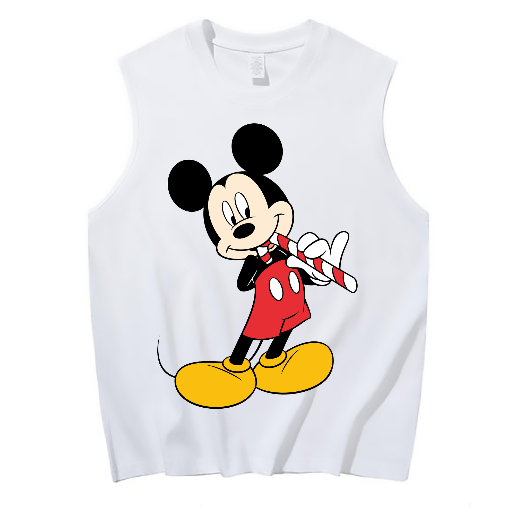 ミッキーマウス Mickey Mouse コットン100％タンクトップ（フロントプリント）