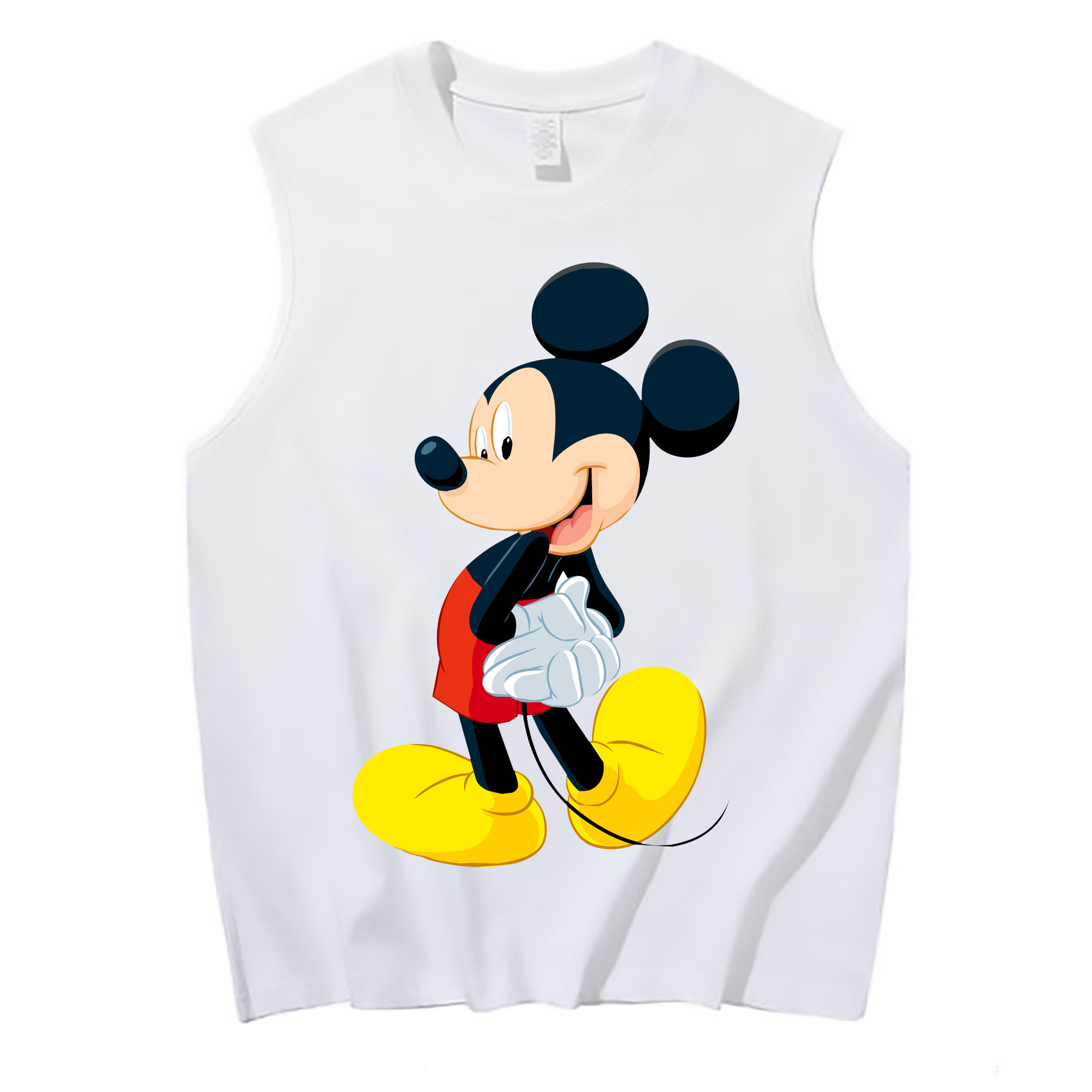 ミッキーマウス Mickey Mouse コットン100％タンクトップ（フロントプリント）