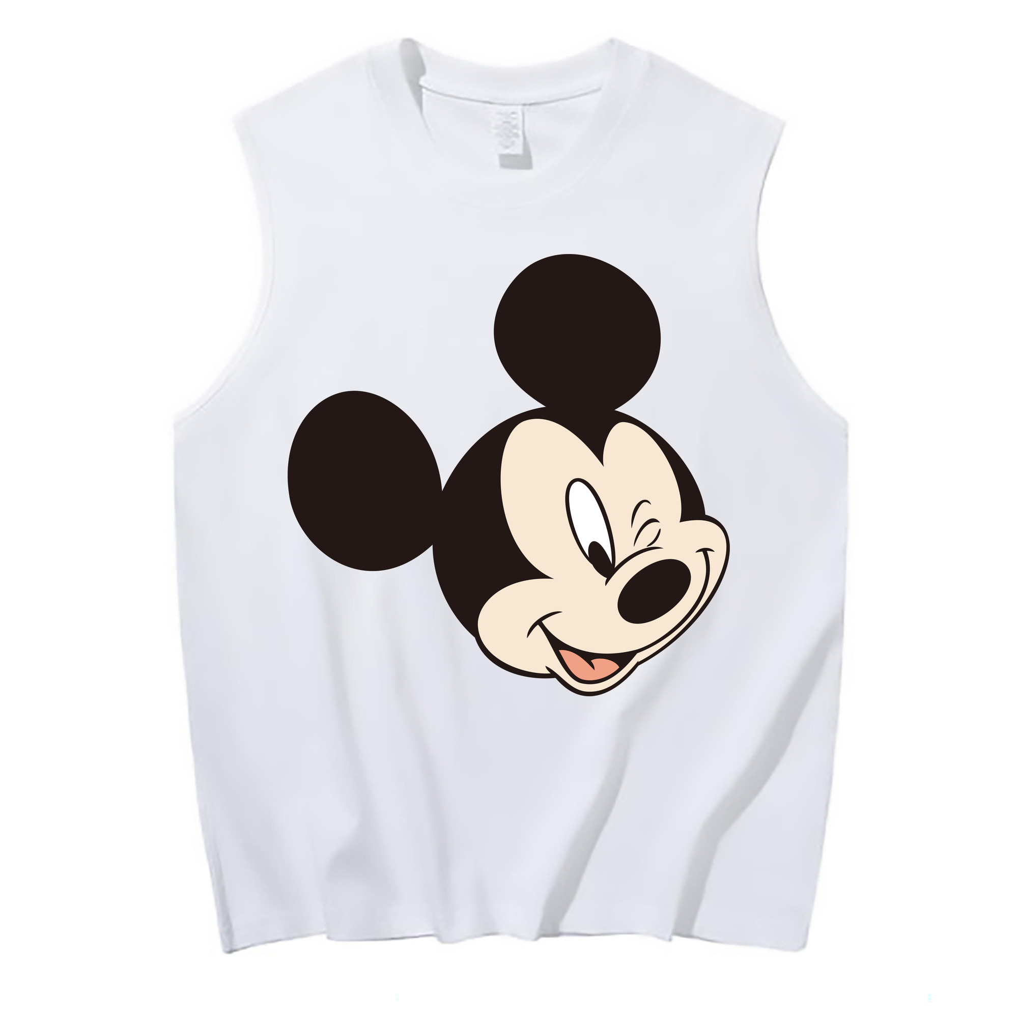 ミッキーマウス Mickey Mouse コットン100％タンクトップ（フロントプリント）