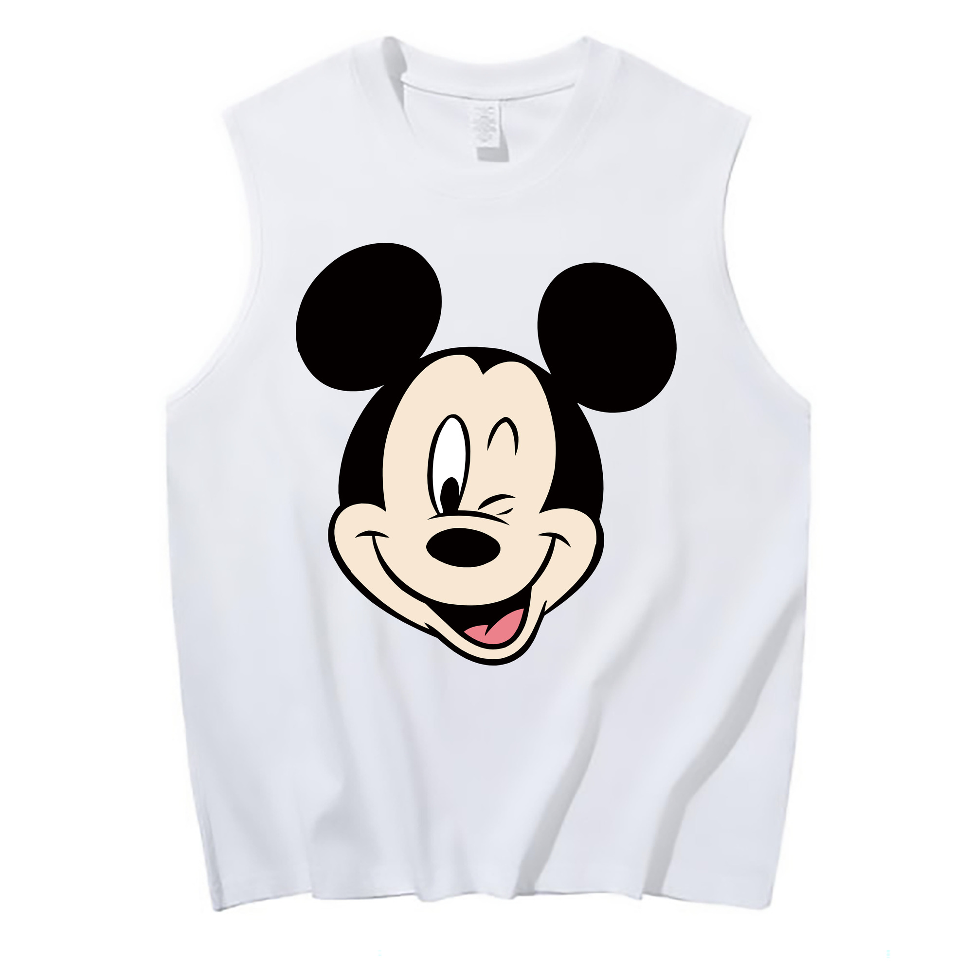 ミッキーマウス Mickey Mouse コットン100％タンクトップ（フロントプリント）