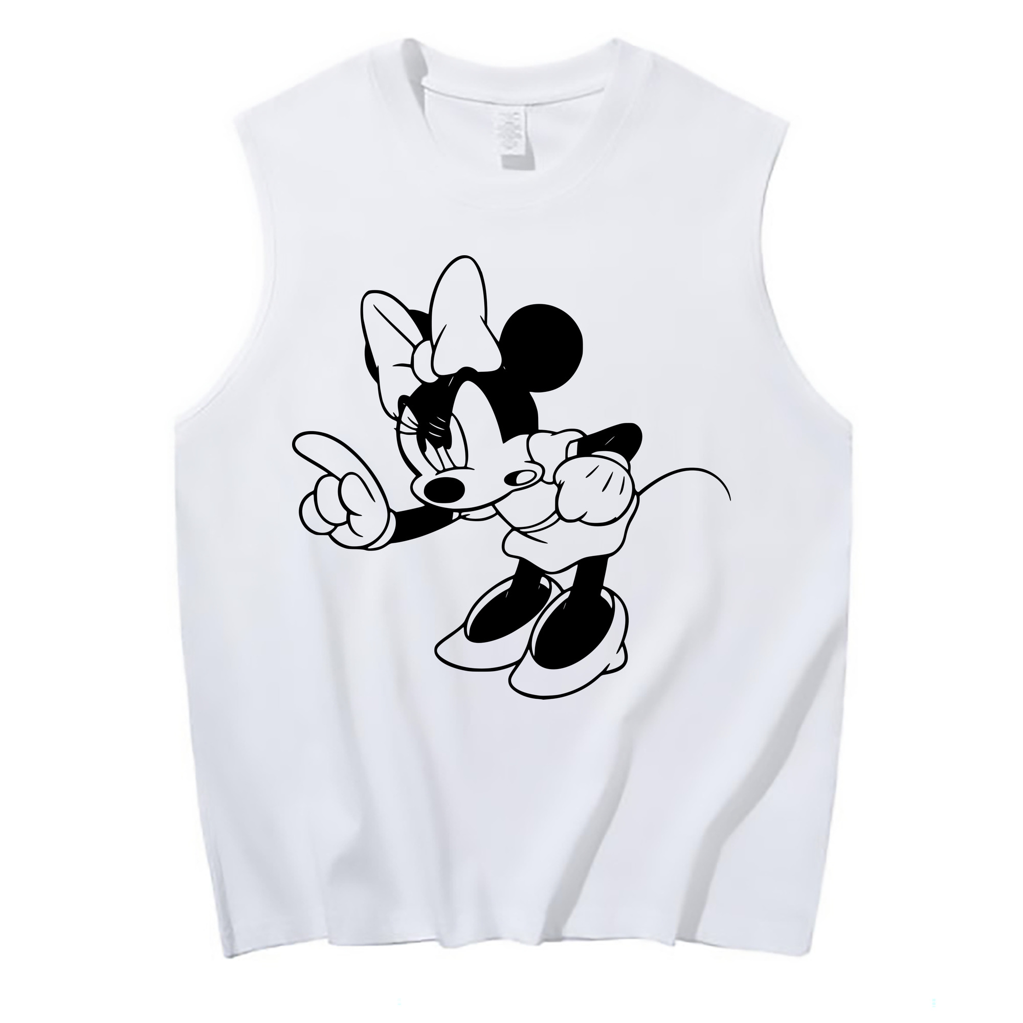 ミッキーマウス Mickey Mouse コットン100％タンクトップ（フロントプリント）