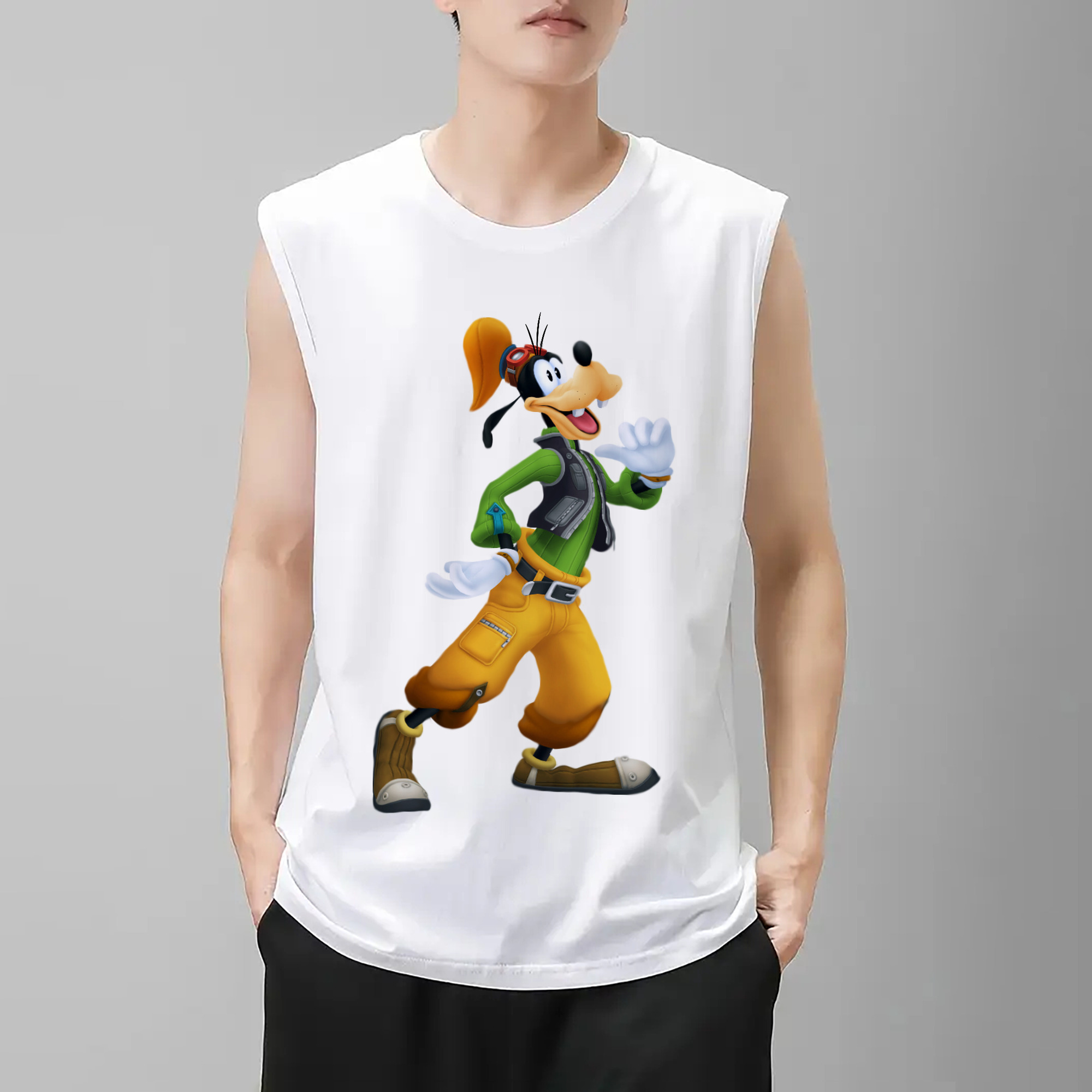 ミッキーマウス Mickey Mouse コットン100％タンクトップ（フロントプリント）