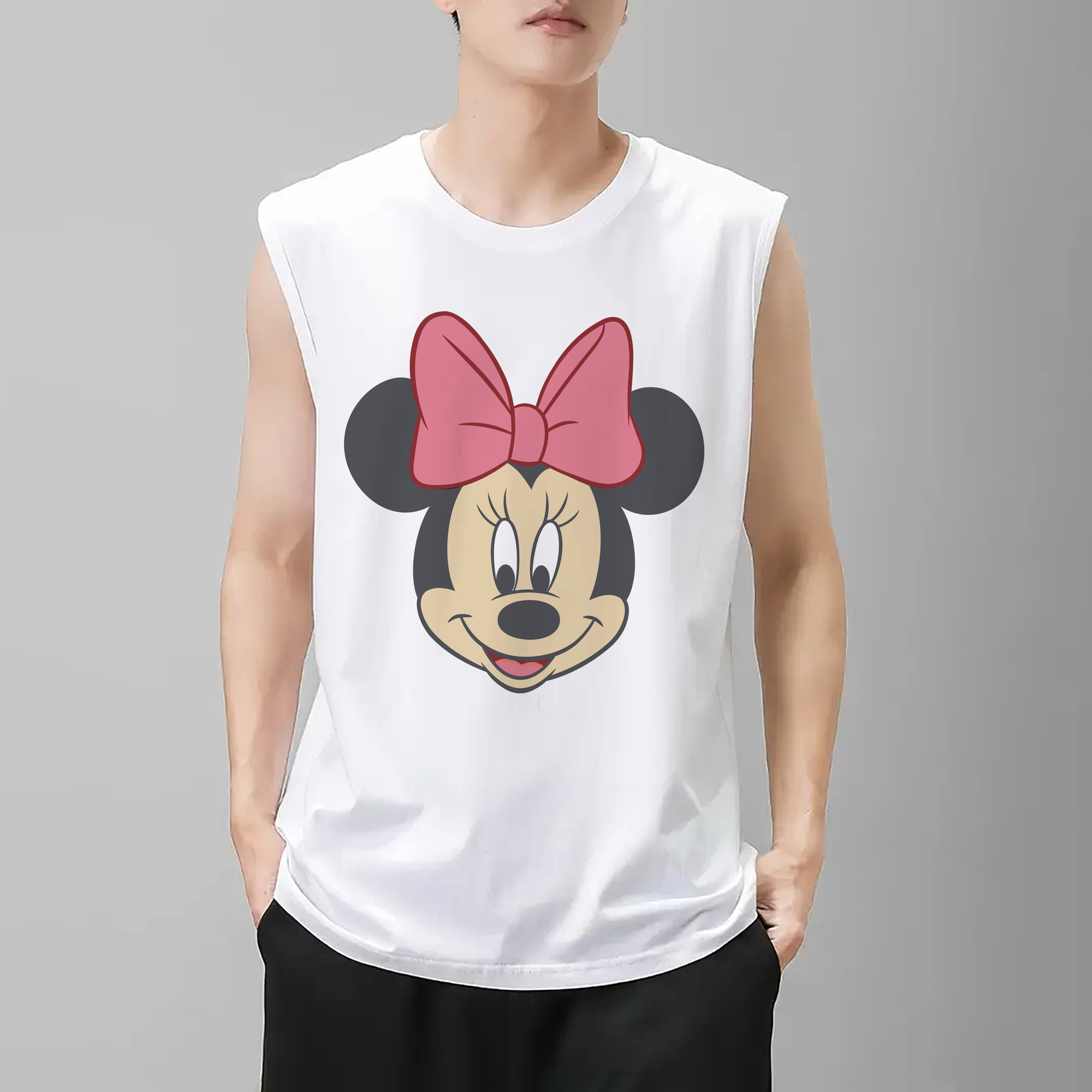 ミッキーマウス Mickey Mouse コットン100％タンクトップ（フロントプリント）