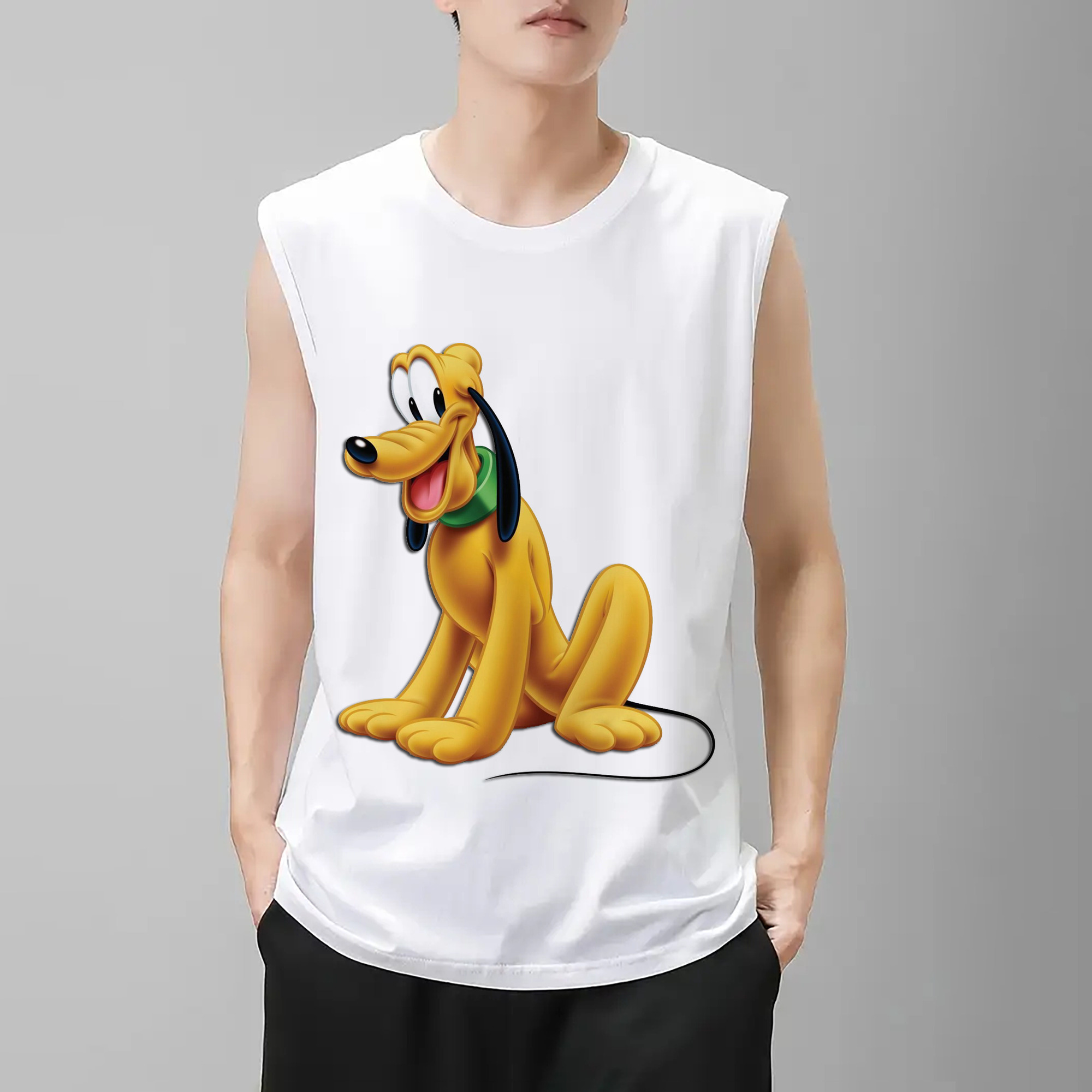 ミッキーマウス Mickey Mouse コットン100％タンクトップ（フロントプリント）