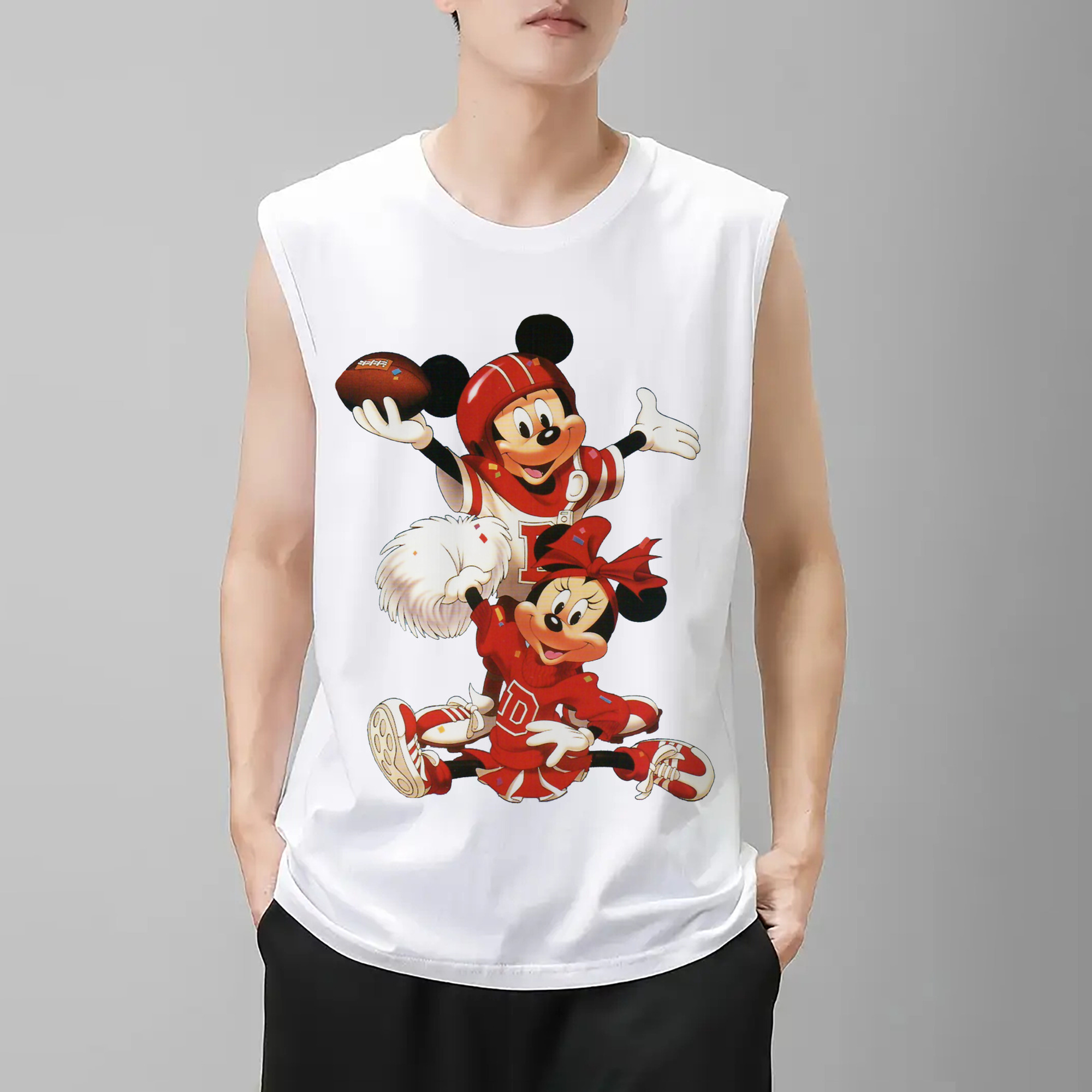 ミッキーマウス Mickey Mouse コットン100％タンクトップ（フロントプリント）