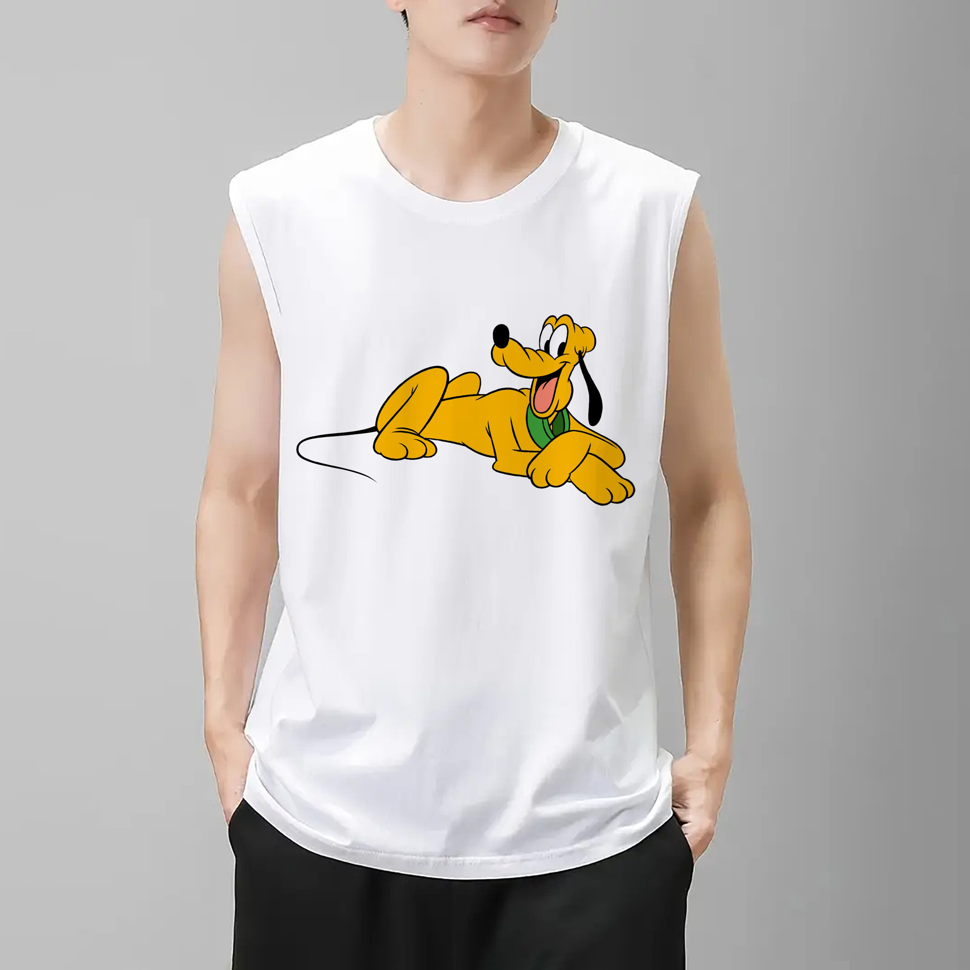 ミッキーマウス Mickey Mouse コットン100％タンクトップ（フロントプリント）