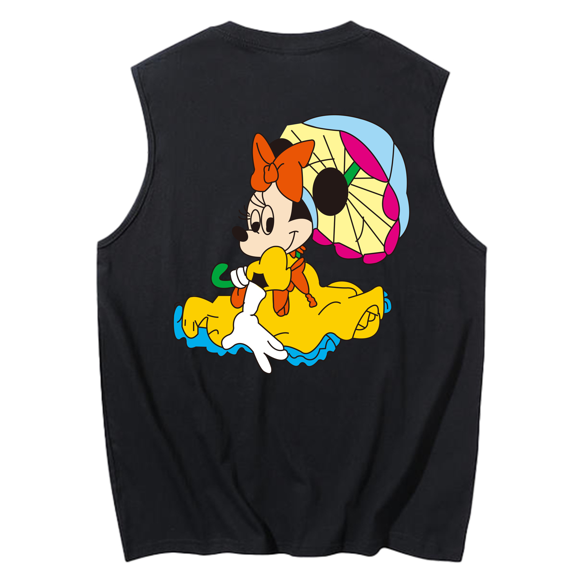 ミッキーマウス Mickey Mouse コットン100％タンクトップ（背面プリント）