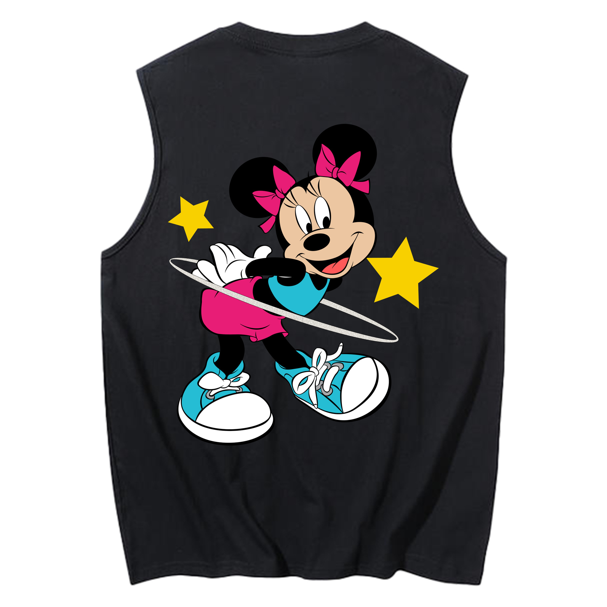 ミッキーマウス Mickey Mouse コットン100％タンクトップ（背面プリント）
