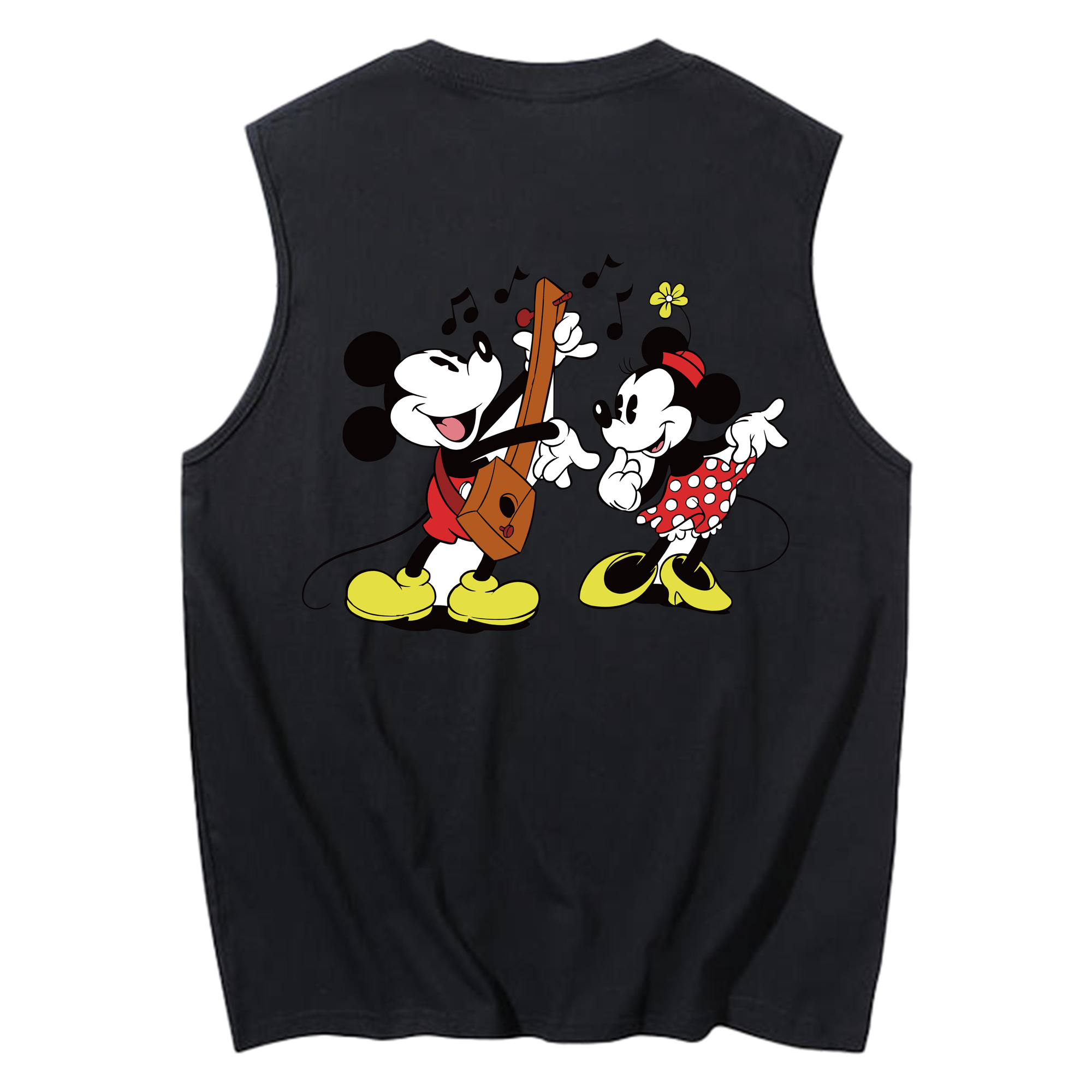 ミッキーマウス Mickey Mouse コットン100％タンクトップ（背面プリント）