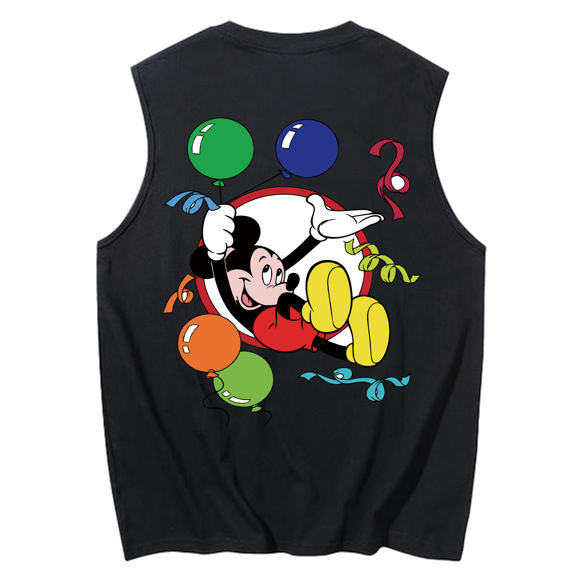 ミッキーマウス Mickey Mouse コットン100％タンクトップ（背面プリント）