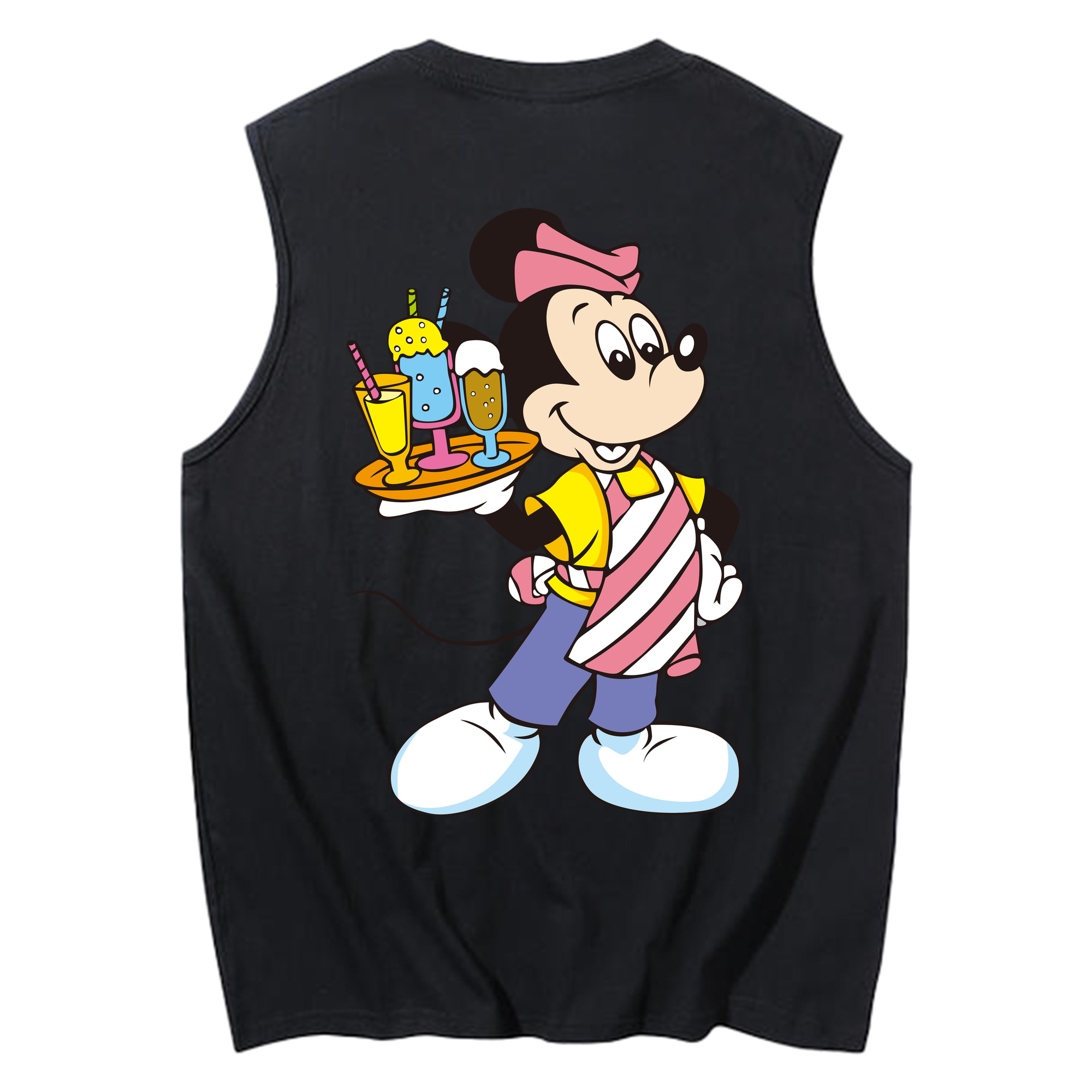 ミッキーマウス Mickey Mouse コットン100％タンクトップ（背面プリント）