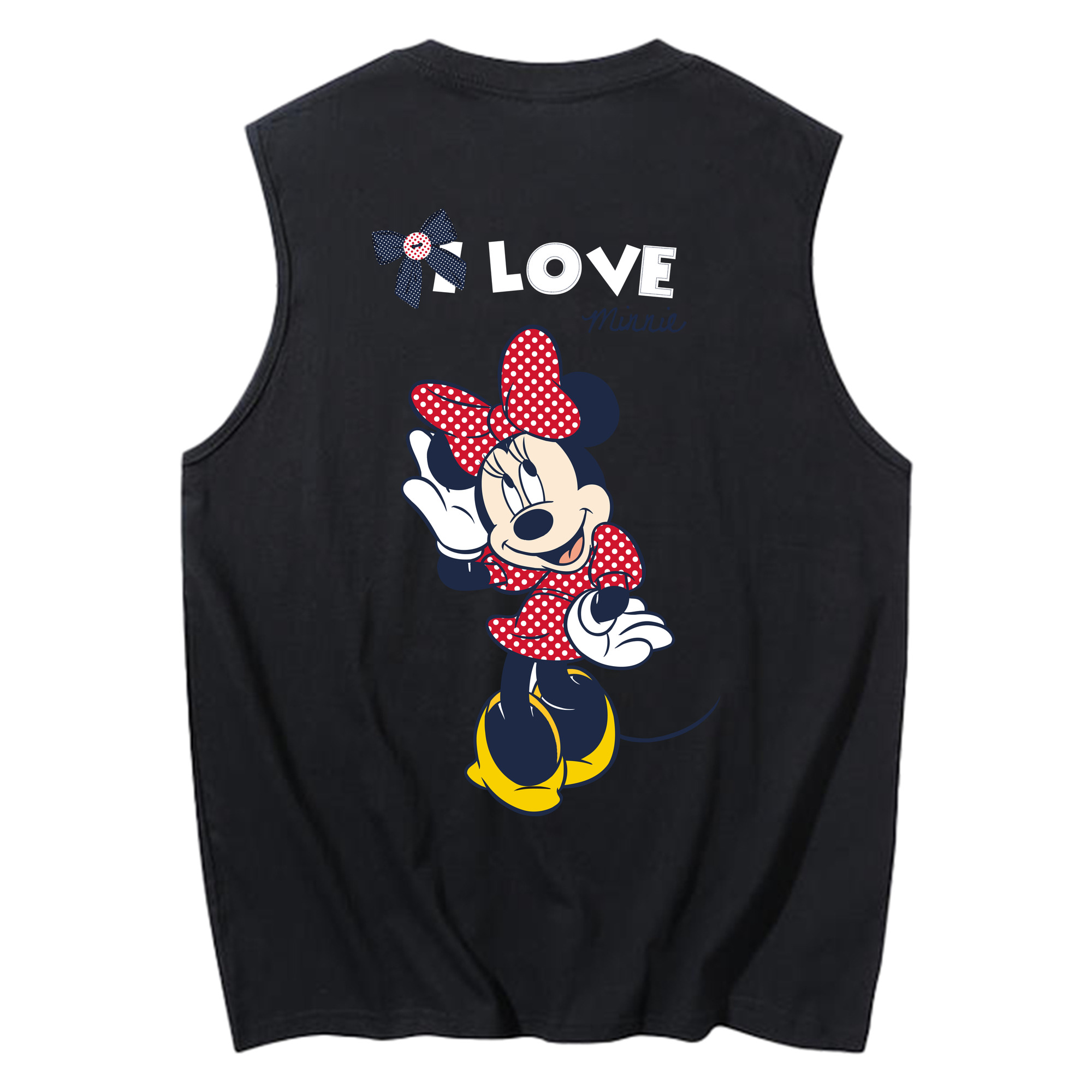 ミッキーマウス Mickey Mouse コットン100％タンクトップ（背面プリント）