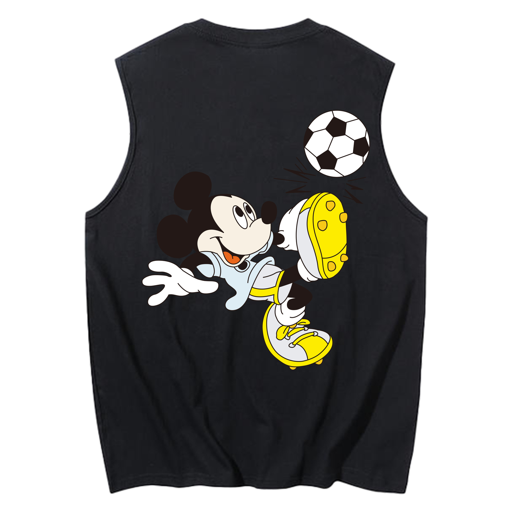 ミッキーマウス Mickey Mouse コットン100％タンクトップ（背面プリント）