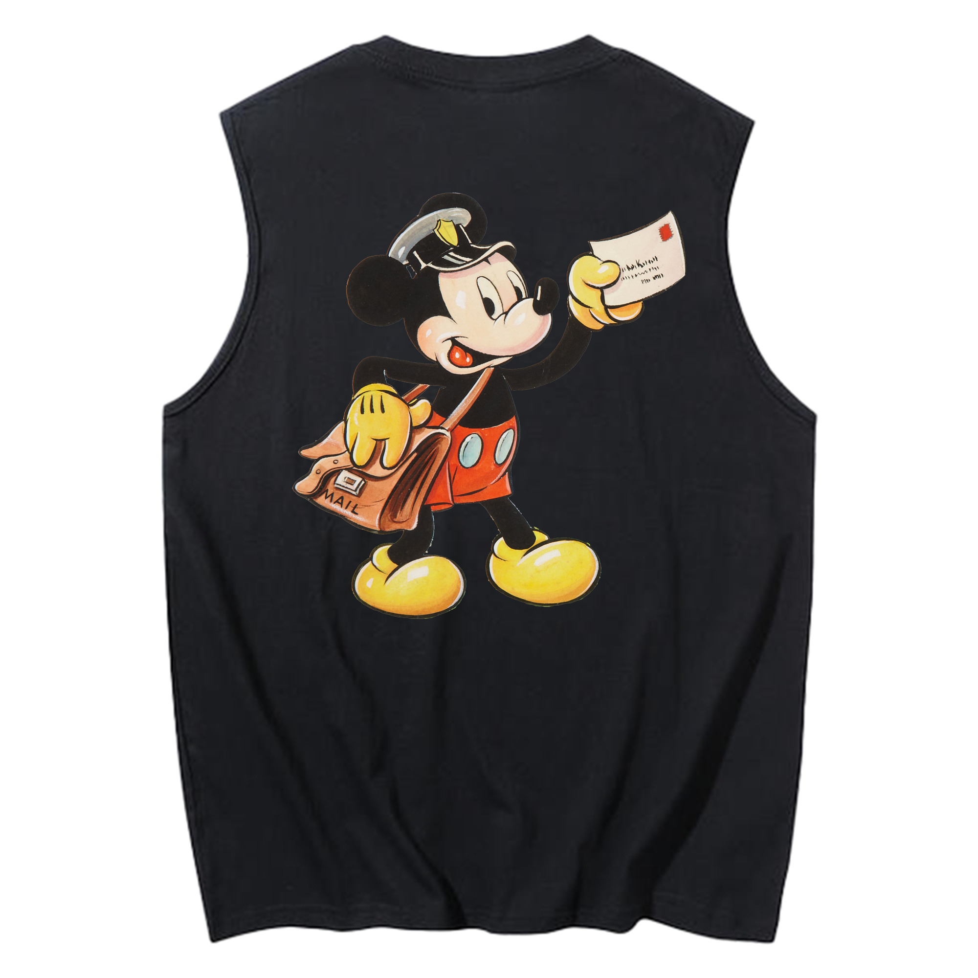 ミッキーマウス Mickey Mouse コットン100％タンクトップ（背面プリント）