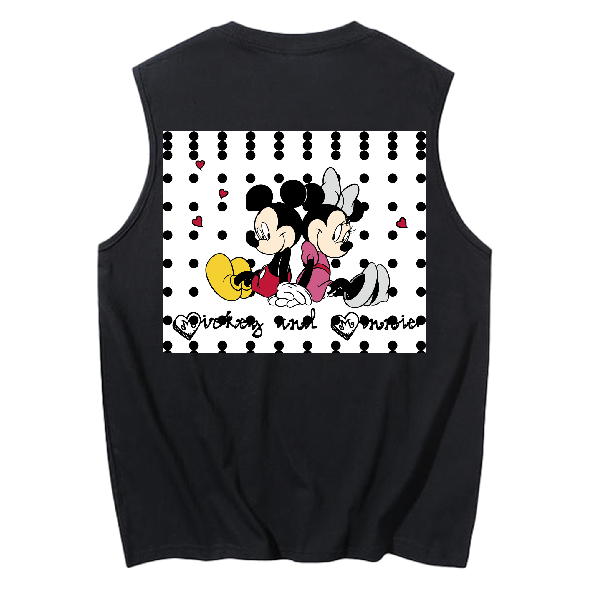 ミッキーマウス Mickey Mouse コットン100％タンクトップ（背面プリント）