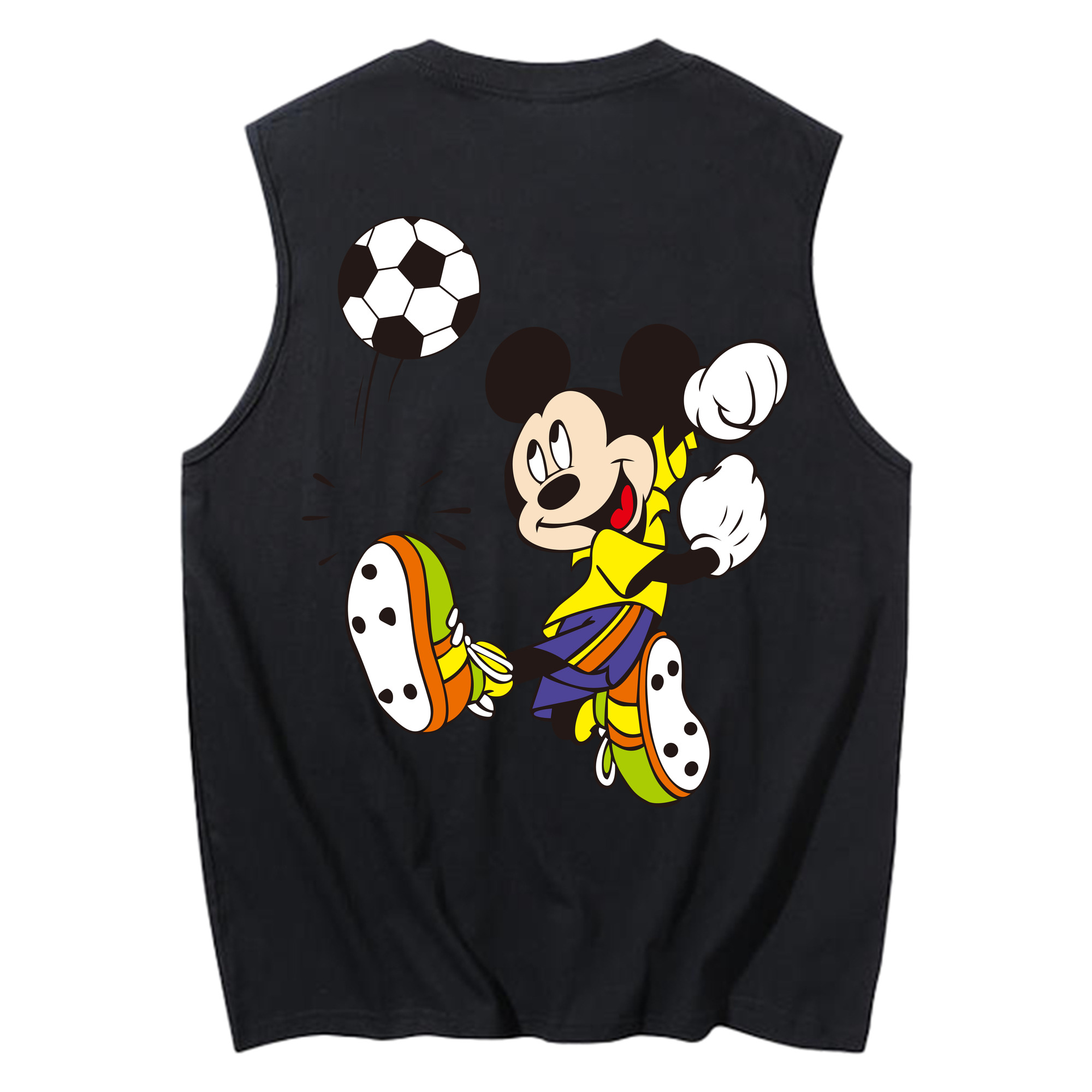 ミッキーマウス Mickey Mouse コットン100％タンクトップ（背面プリント）