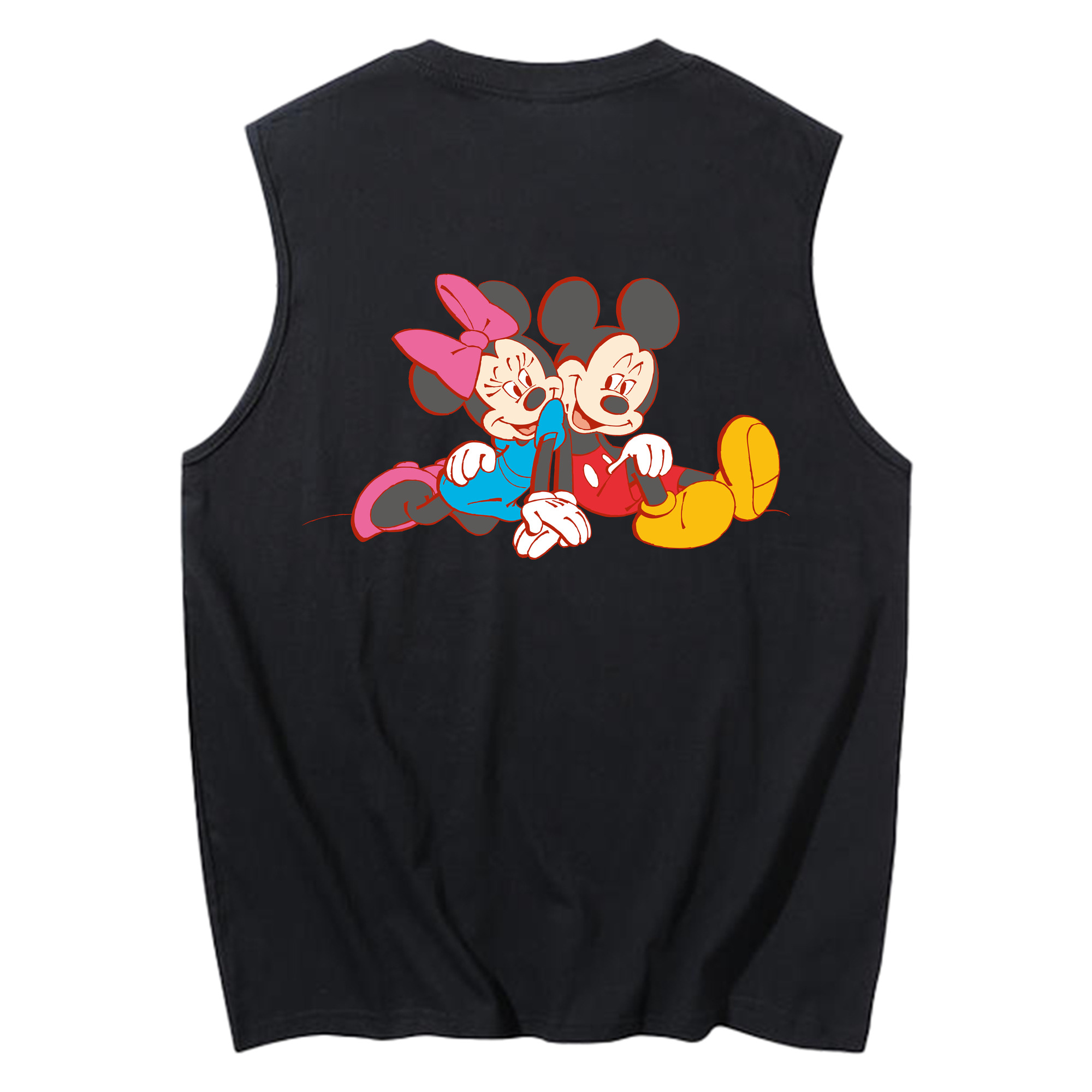 ミッキーマウス Mickey Mouse コットン100％タンクトップ（背面プリント）