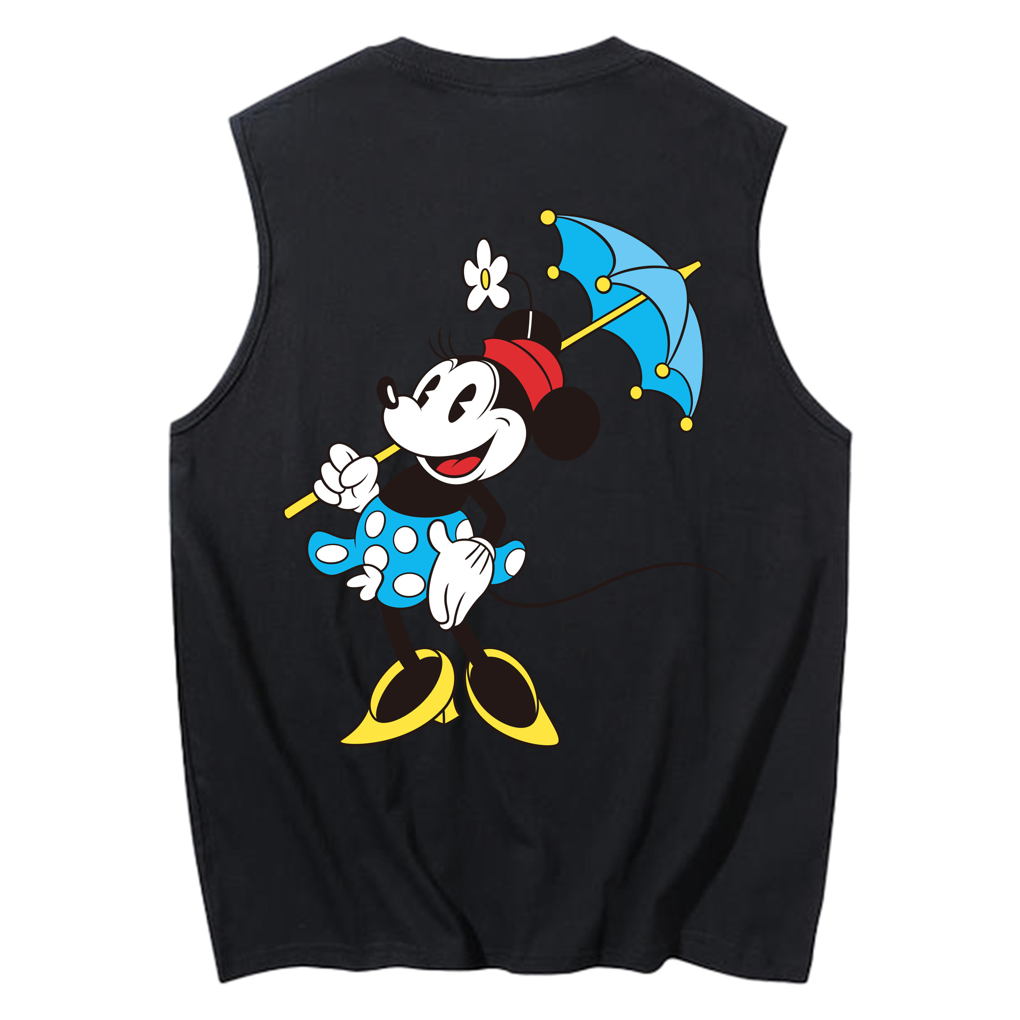 ミッキーマウス Mickey Mouse コットン100％タンクトップ（背面プリント）