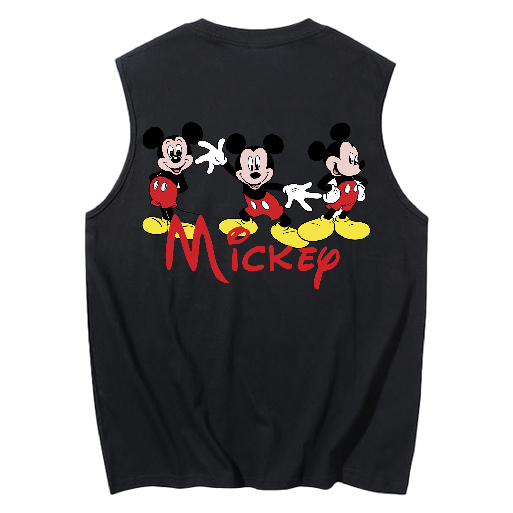 ミッキーマウス Mickey Mouse コットン100％タンクトップ（背面プリント）